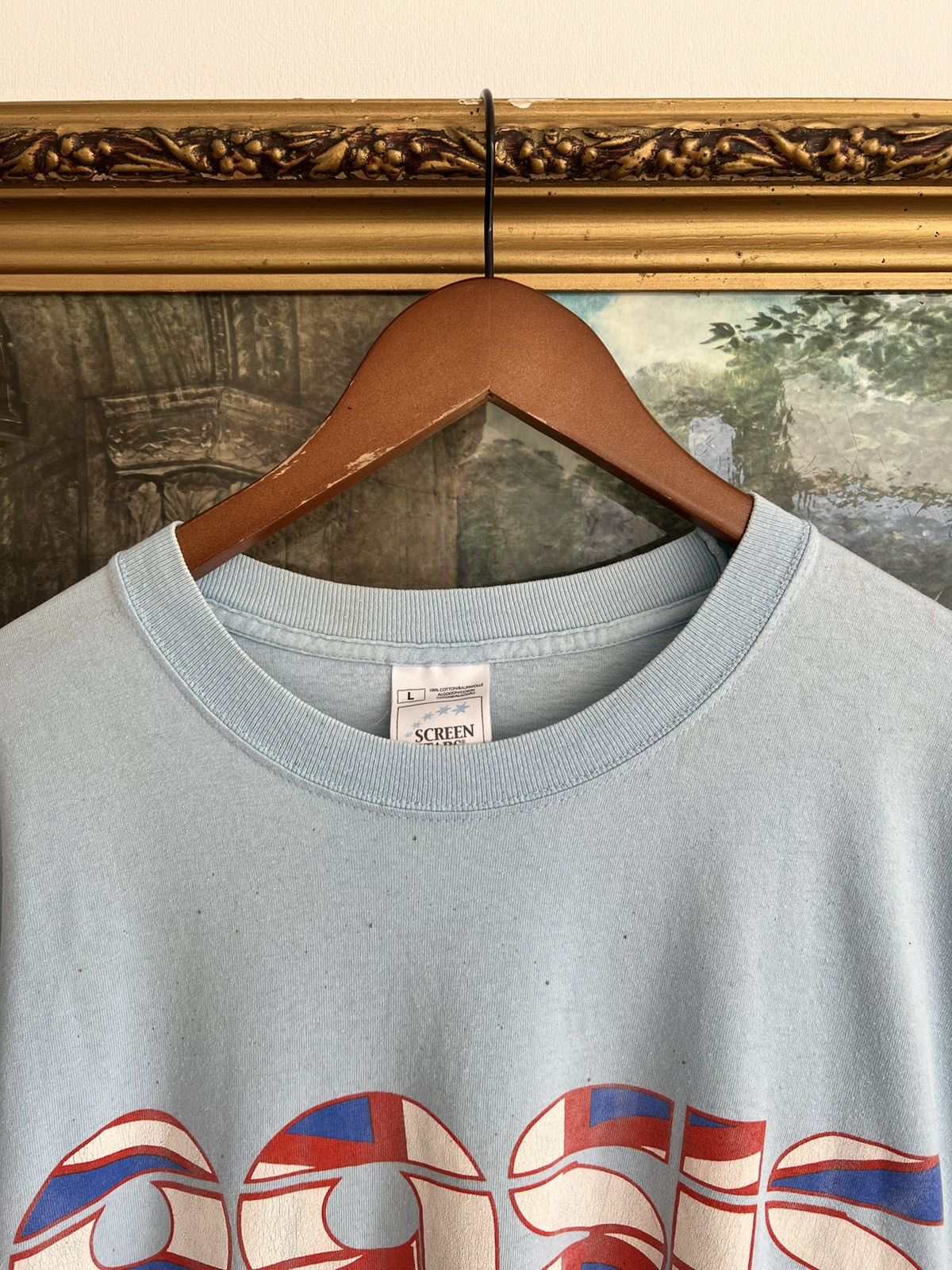 Band Tees Vintage 2002 Oasis Heathen Chemistry Britpop Blue Tee Size US L / EU 52-54 / 3 - 14 Thumbnail