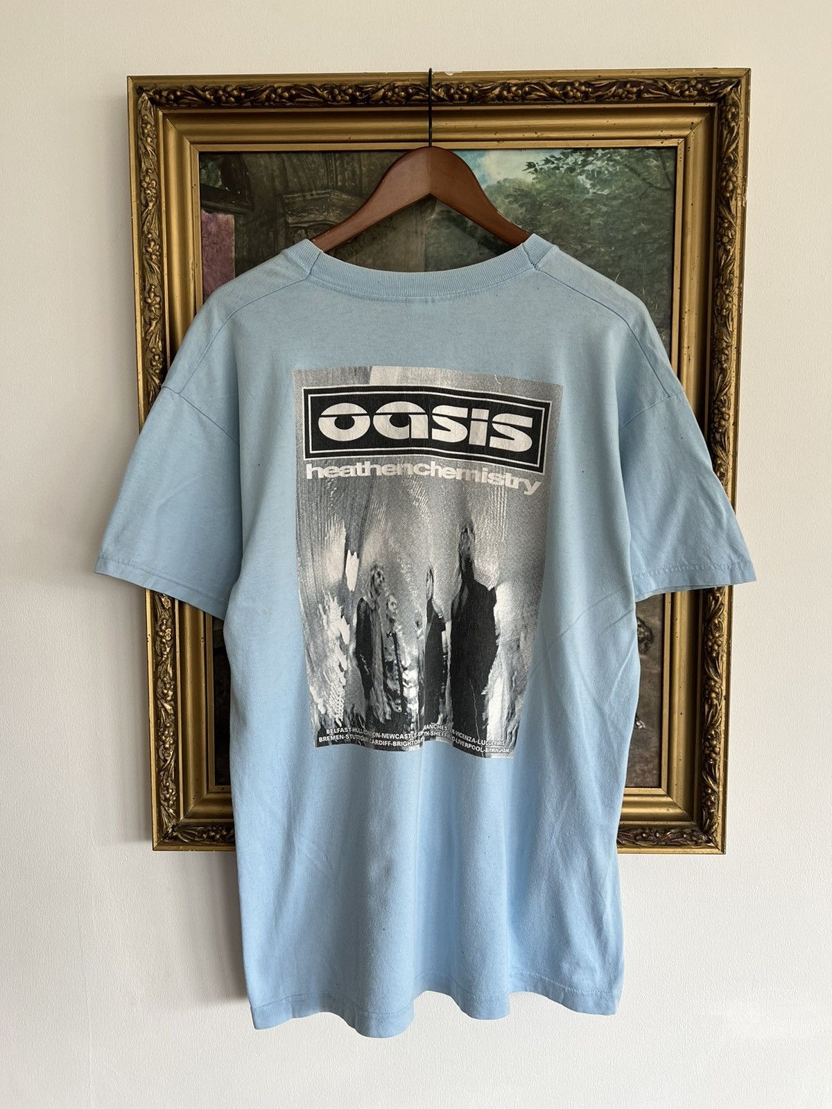 Band Tees Vintage 2002 Oasis Heathen Chemistry Britpop Blue Tee Size US L / EU 52-54 / 3 - 2 Thumbnail