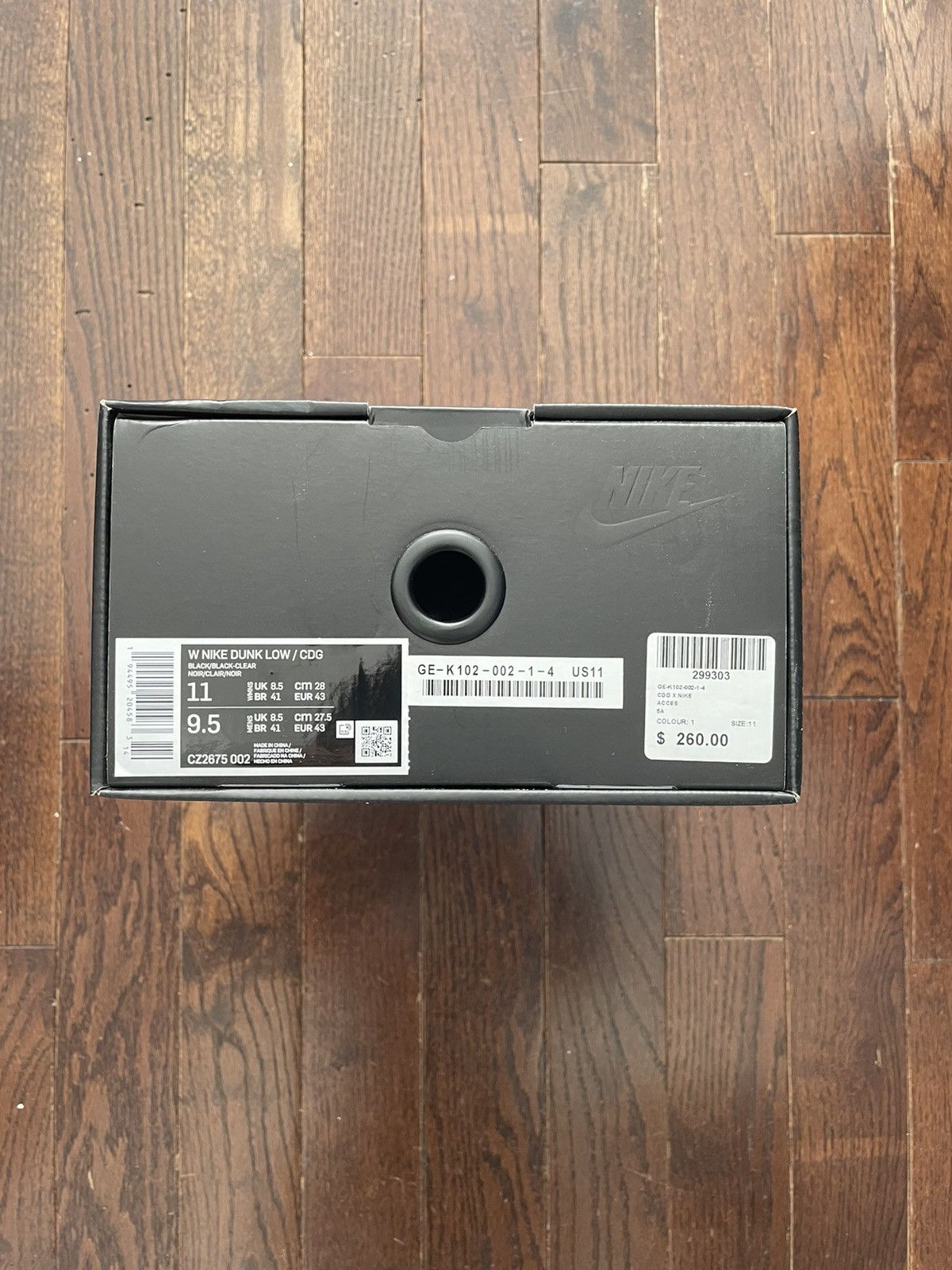 Comme des Garcons × Nike Nike Comme Des Garçons Dunk Low Black Size US 9.5 / EU 42-43 - 7 Thumbnail