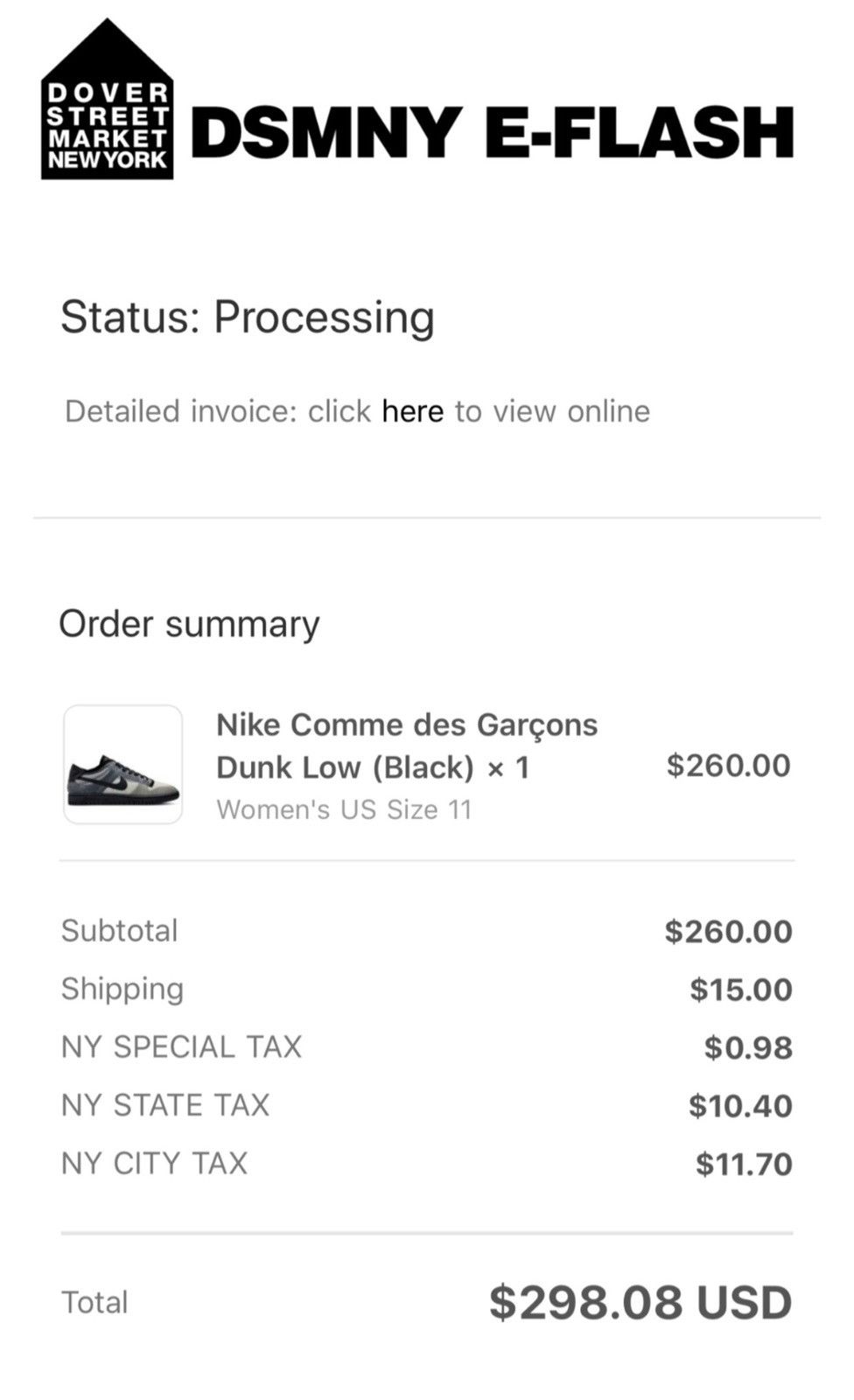Comme des Garcons × Nike Nike Comme Des Garçons Dunk Low Black Size US 9.5 / EU 42-43 - 13 Thumbnail
