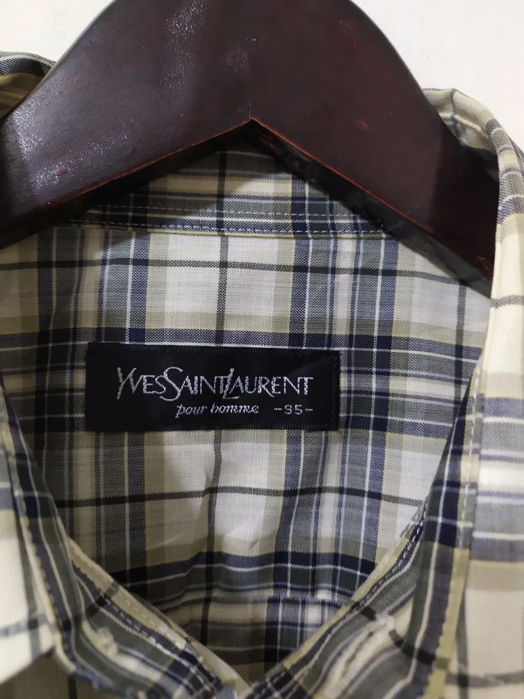 Vintage × Yves Saint Laurent Vintage Yves Saint Laurent YSL Green Check Casual Shirt Size US M / EU 48-50 / 2 - 3 Thumbnail