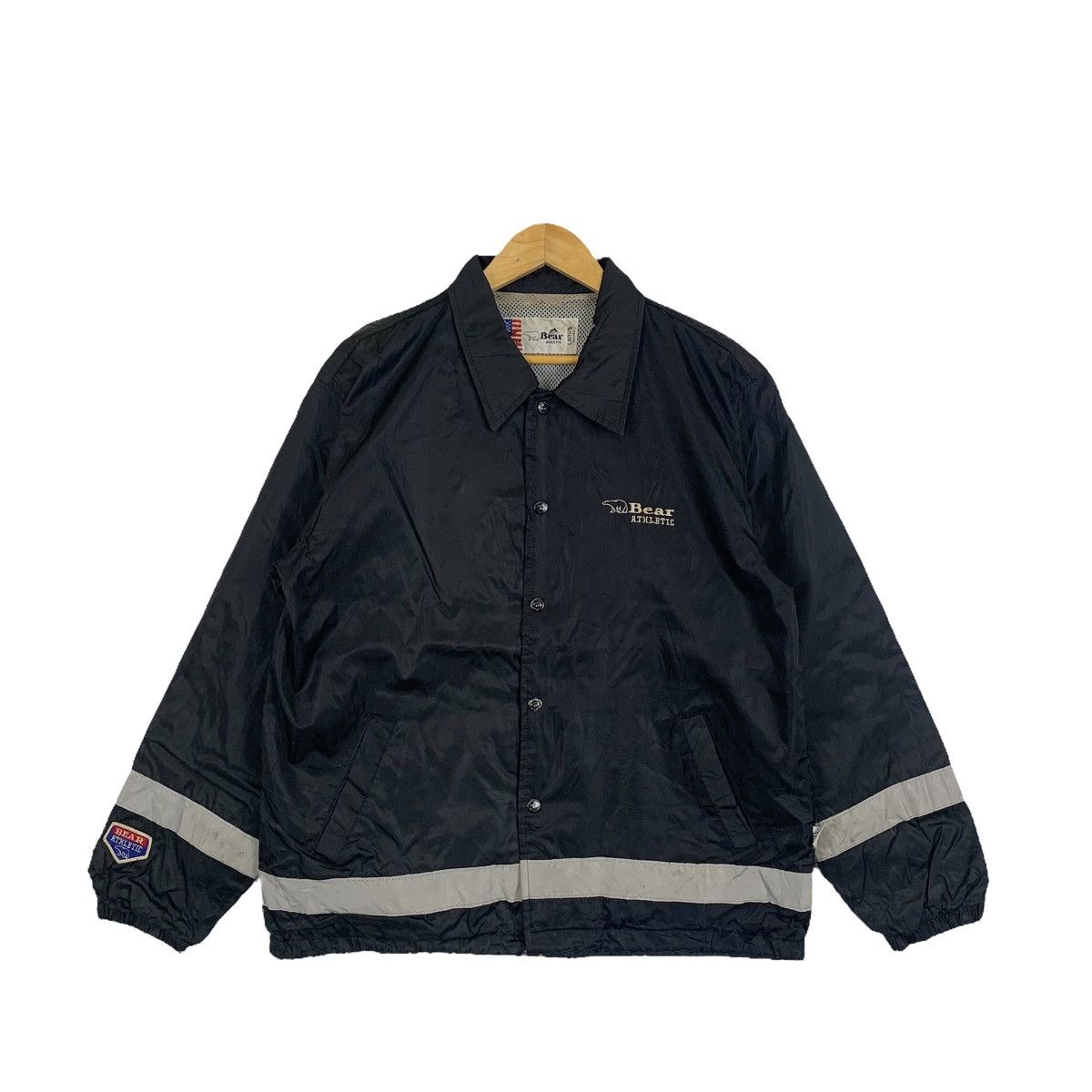 Vintage Vintage BEAR Athletic Usa Windbreaker Light Coach Jacket Size US L / EU 52-54 / 3 - 2 Thumbnail