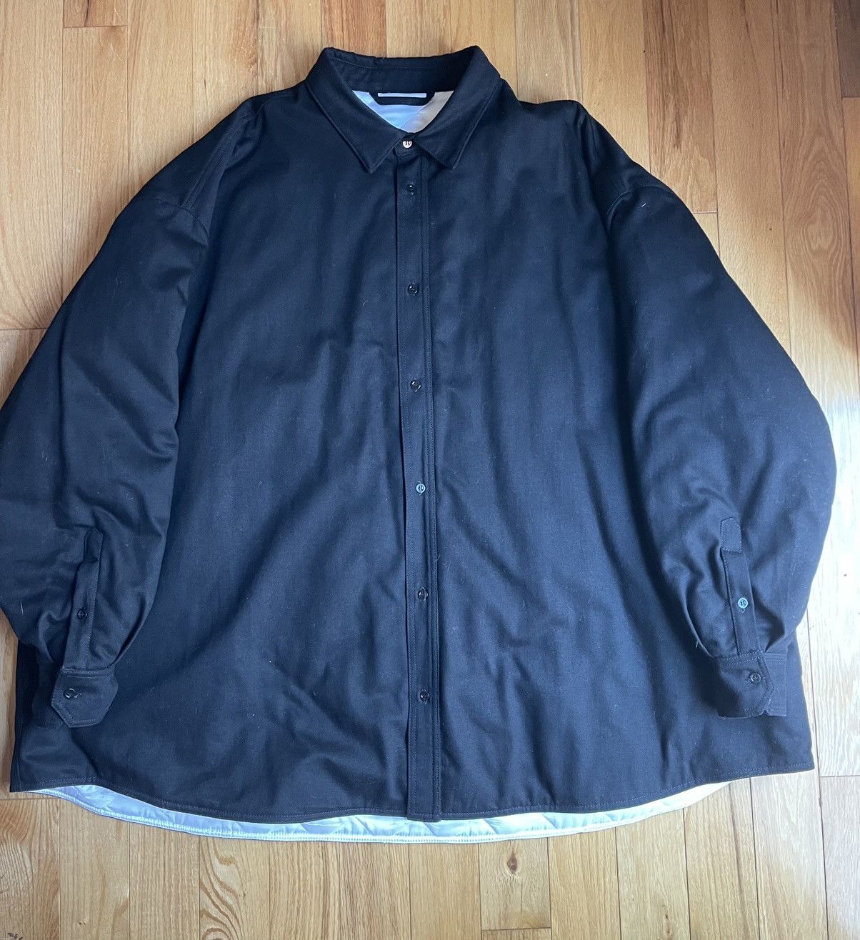 Raf Simons Raf Simons Black Oversized Quilted Shirt Jacket Size US S / EU 44-46 / 1 - 1 Thumbnail