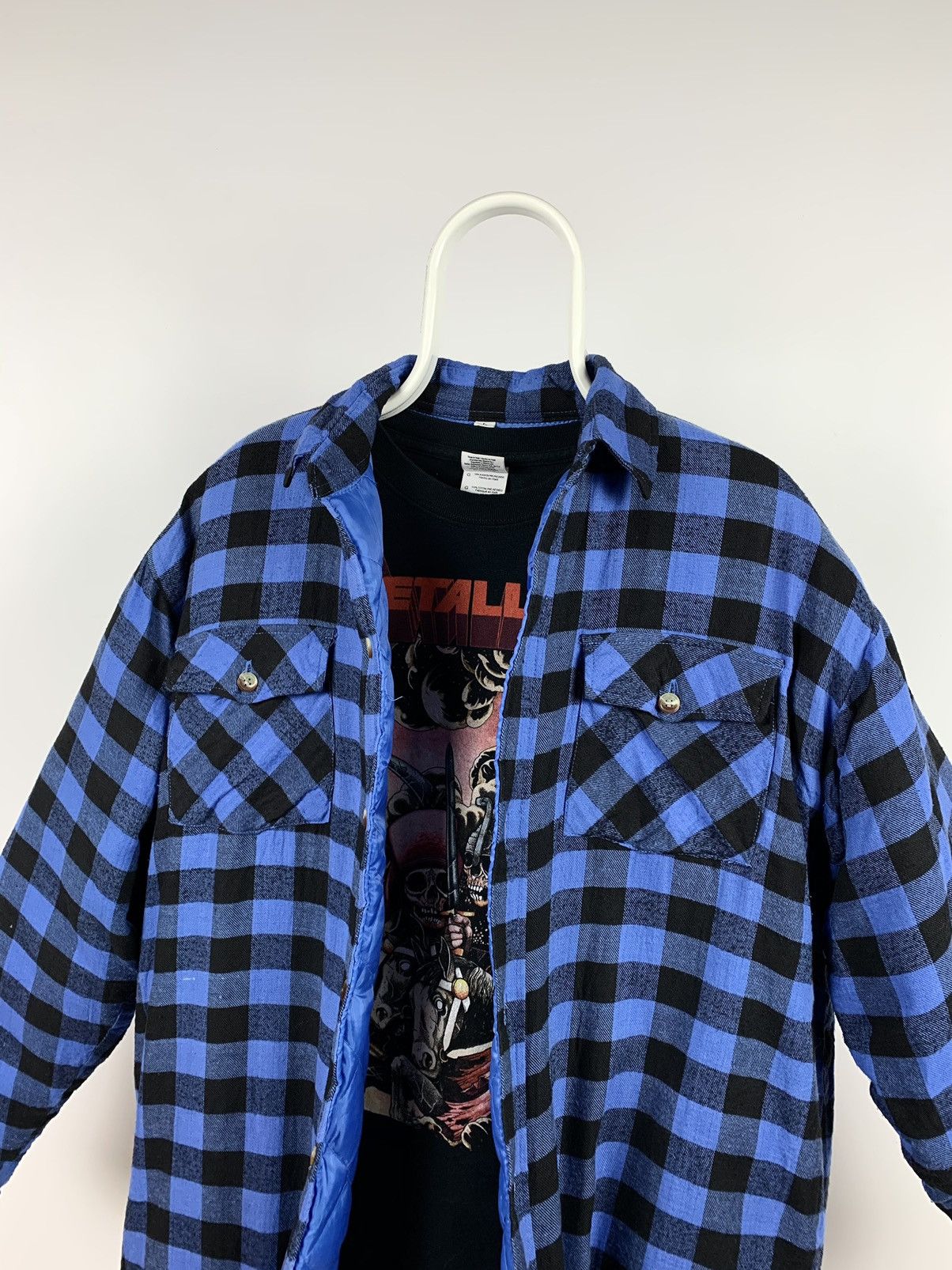 Flannel Vintage Flannel Plaid Jacket Quilted Travis Scott Style Size US L / EU 52-54 / 3 - 3 Thumbnail