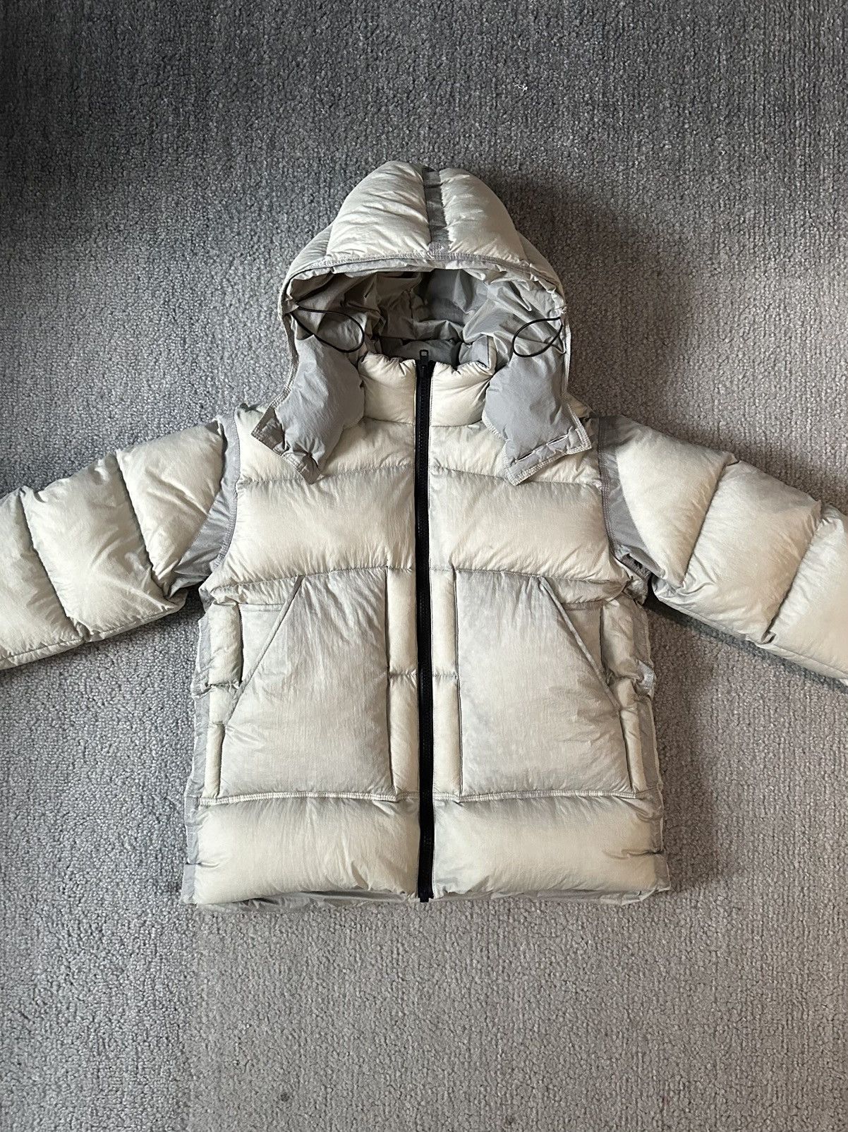 image of Vintage x Whoisjacov Jacov Cream Puffer Jacket, Men's (Size Medium)