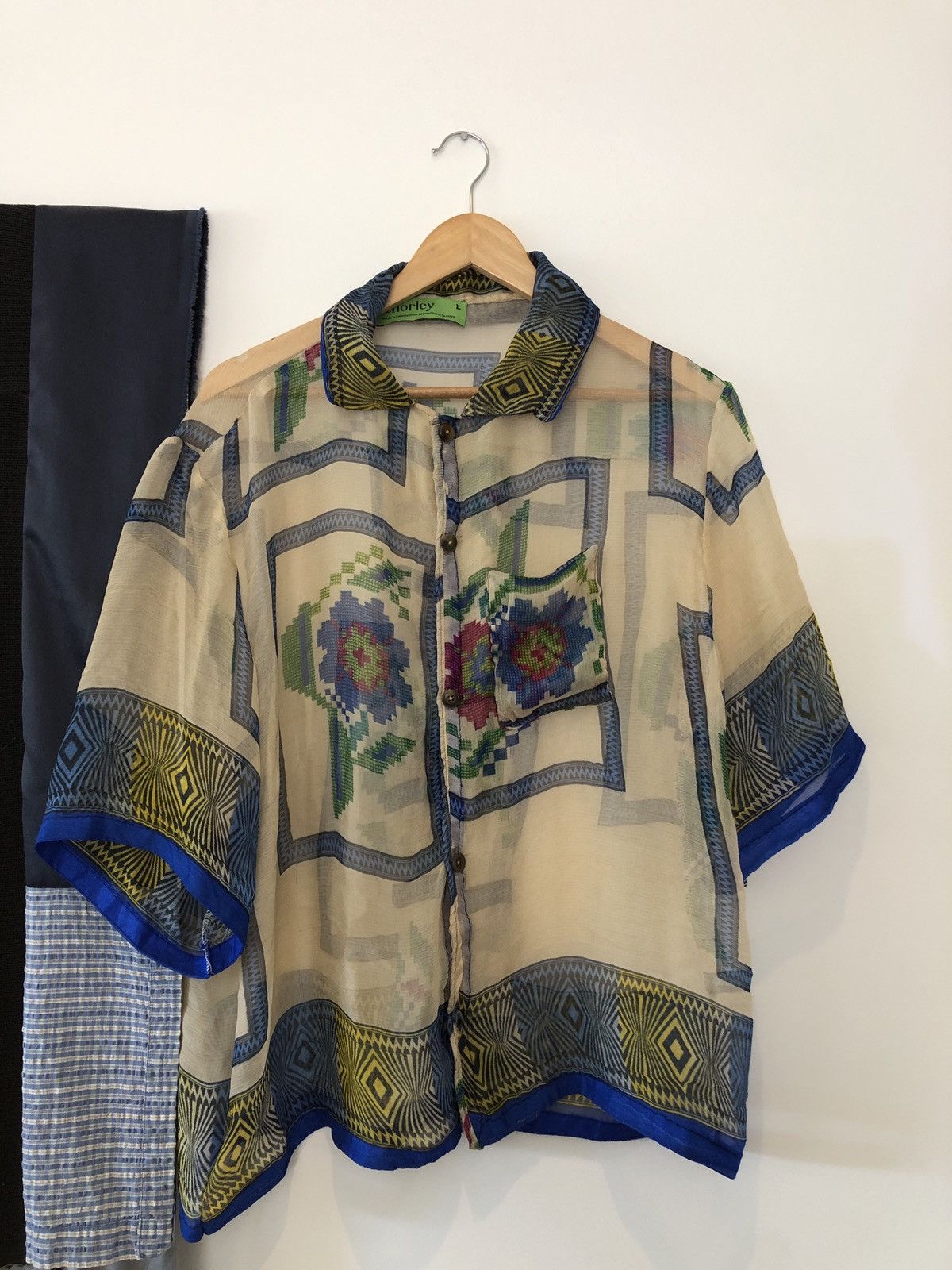 Chorley × Handmade Chorley handmade sheer psychedelic floral bowling shirt Size US L / EU 52-54 / 3 - 3 Thumbnail