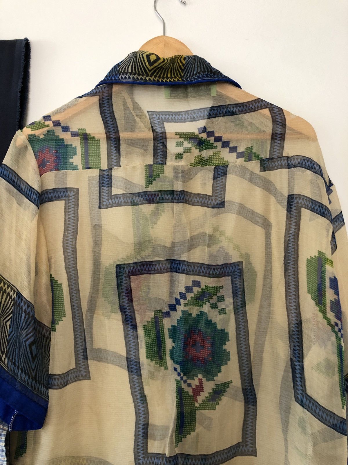 Chorley × Handmade Chorley handmade sheer psychedelic floral bowling shirt Size US L / EU 52-54 / 3 - 6 Thumbnail