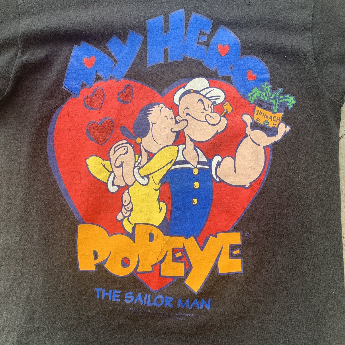 Fruit Of The Loom Popeye vintage 90s black tshirt tee Size US M / EU 48-50 / 2 - 15 Thumbnail