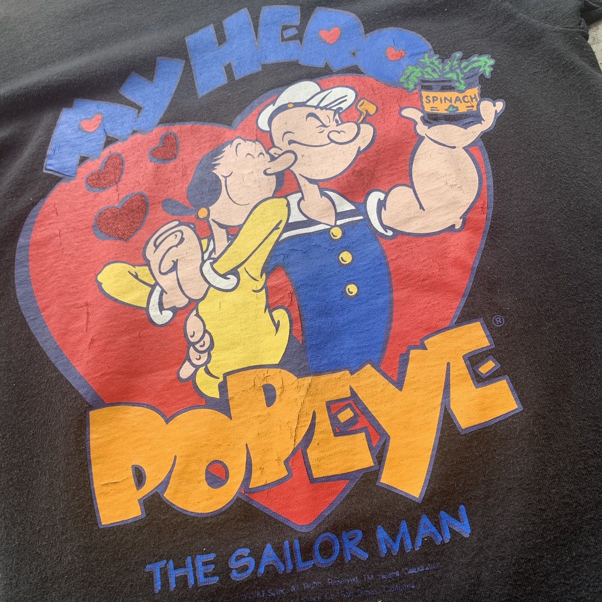 Fruit Of The Loom Popeye vintage 90s black tshirt tee Size US M / EU 48-50 / 2 - 10 Thumbnail