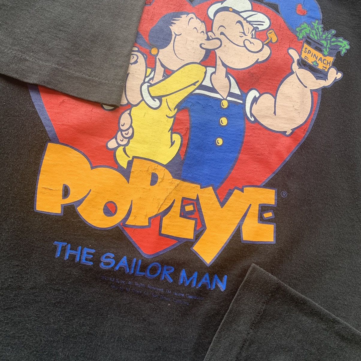 Fruit Of The Loom Popeye vintage 90s black tshirt tee Size US M / EU 48-50 / 2 - 5 Thumbnail