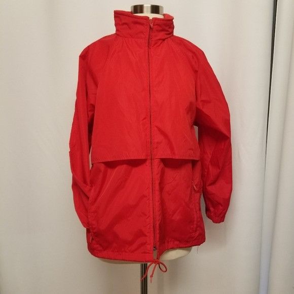 Vintage 80s Eddie Bauer Windbreaker / Snow / Rain Jacket Red