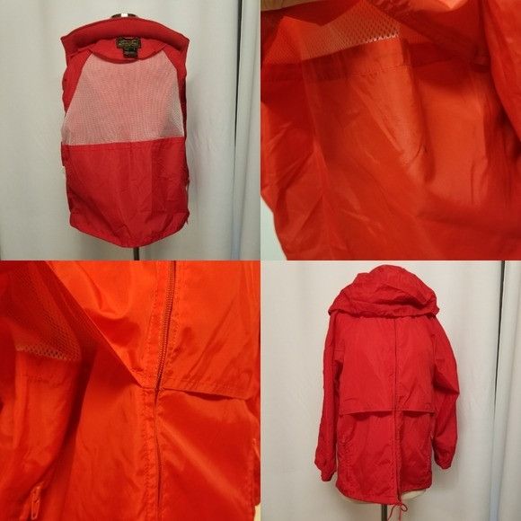 Vintage 80s Eddie Bauer Windbreaker / Snow / Rain Jacket Red