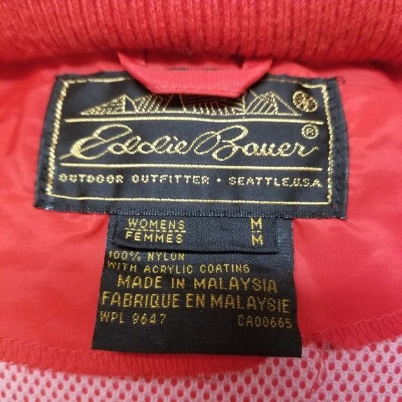 Vintage 80s Eddie Bauer Windbreaker / Snow / Rain Jacket Red