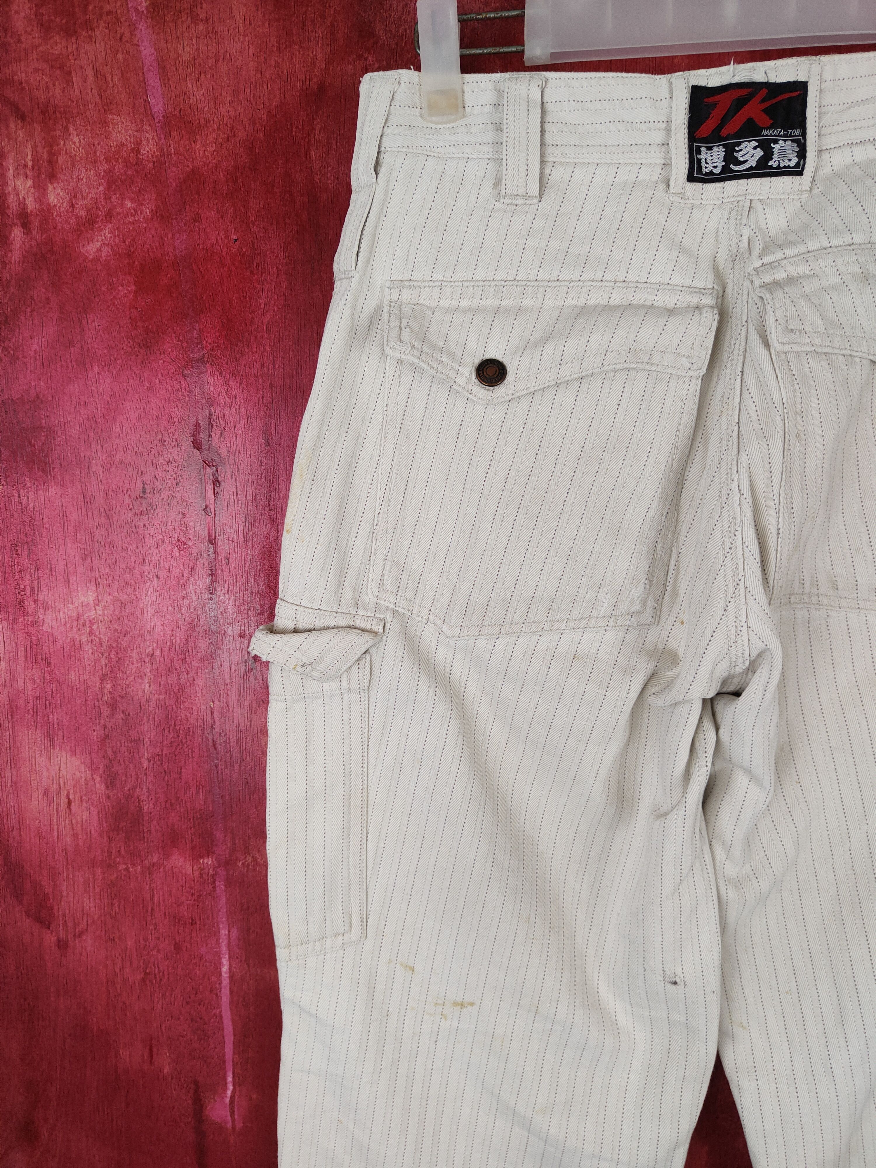 Japanese Brand DL Hakata Tobi White Multi Pocket Tactical Cargo Pants #S472 Size US 28 / EU 44 - 10 Thumbnail