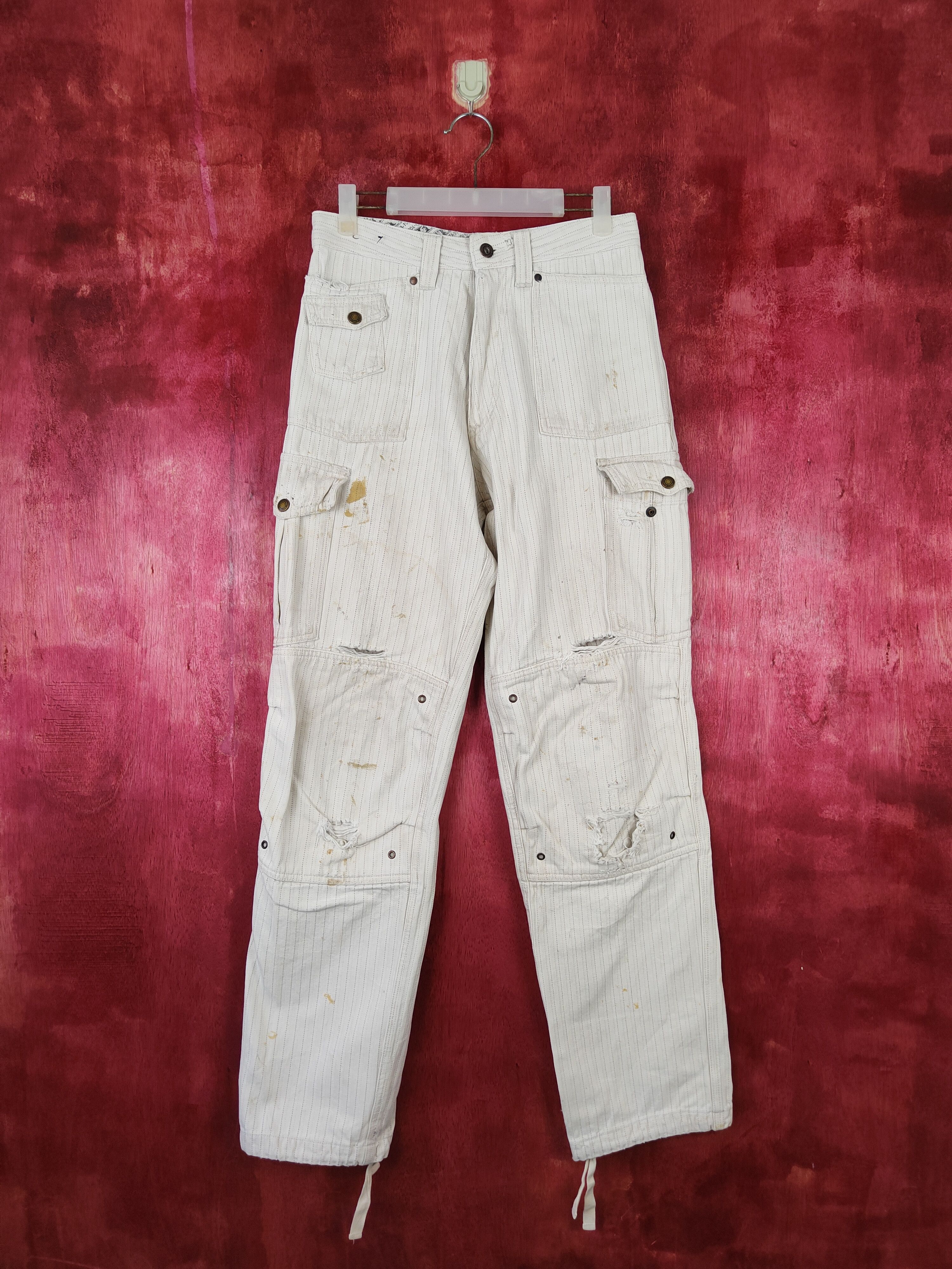 Japanese Brand DL Hakata Tobi White Multi Pocket Tactical Cargo Pants #S472 Size US 28 / EU 44 - 1 Thumbnail