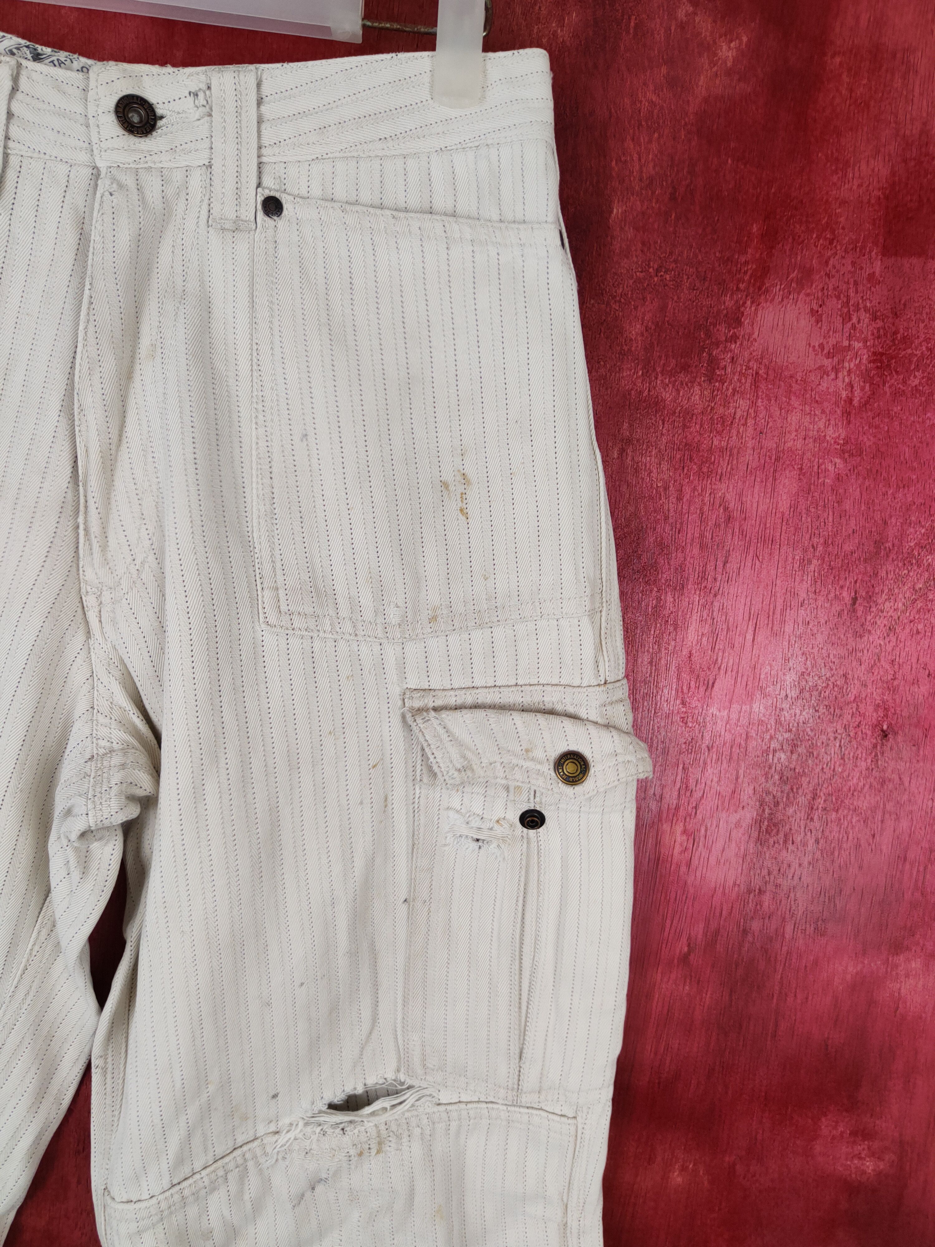 Japanese Brand DL Hakata Tobi White Multi Pocket Tactical Cargo Pants #S472 Size US 28 / EU 44 - 6 Thumbnail