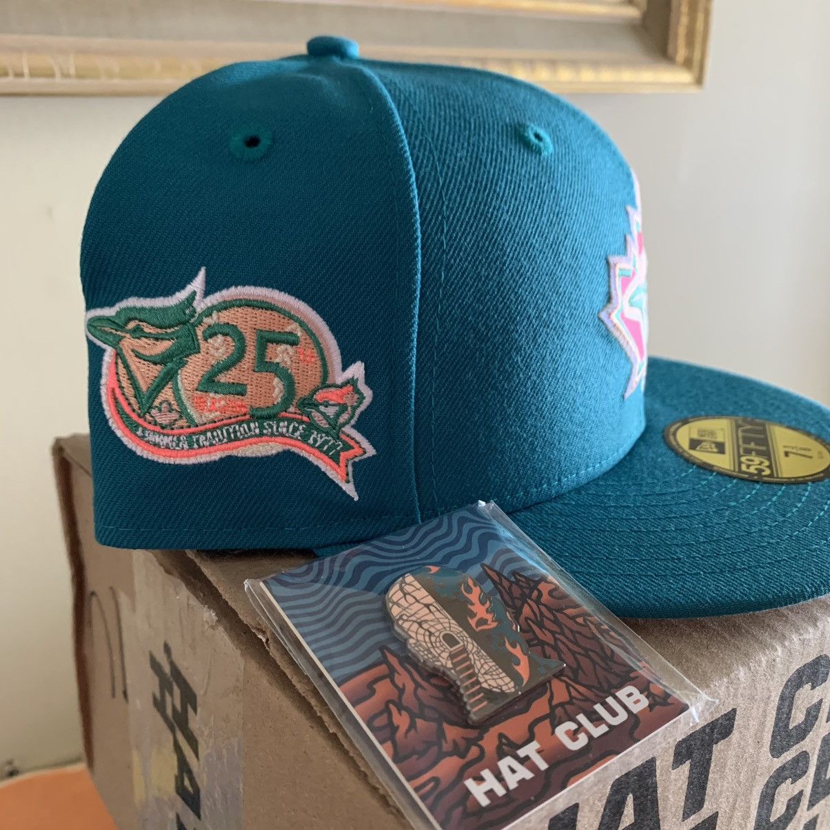 Hat club badlands 7 3/8 Toronto Blue Jays 25th season patch