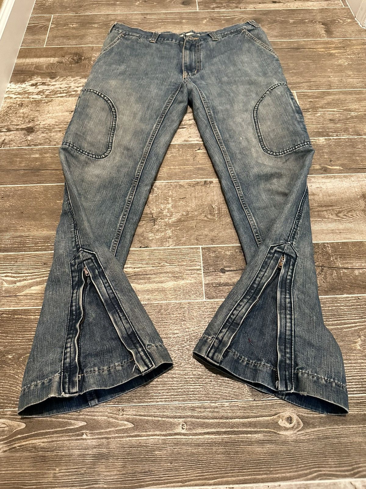 Junya Watanabe Junya Watanabe SS2005 Moto Flared zipper denim Size US 30 / EU 46 - 2 Thumbnail
