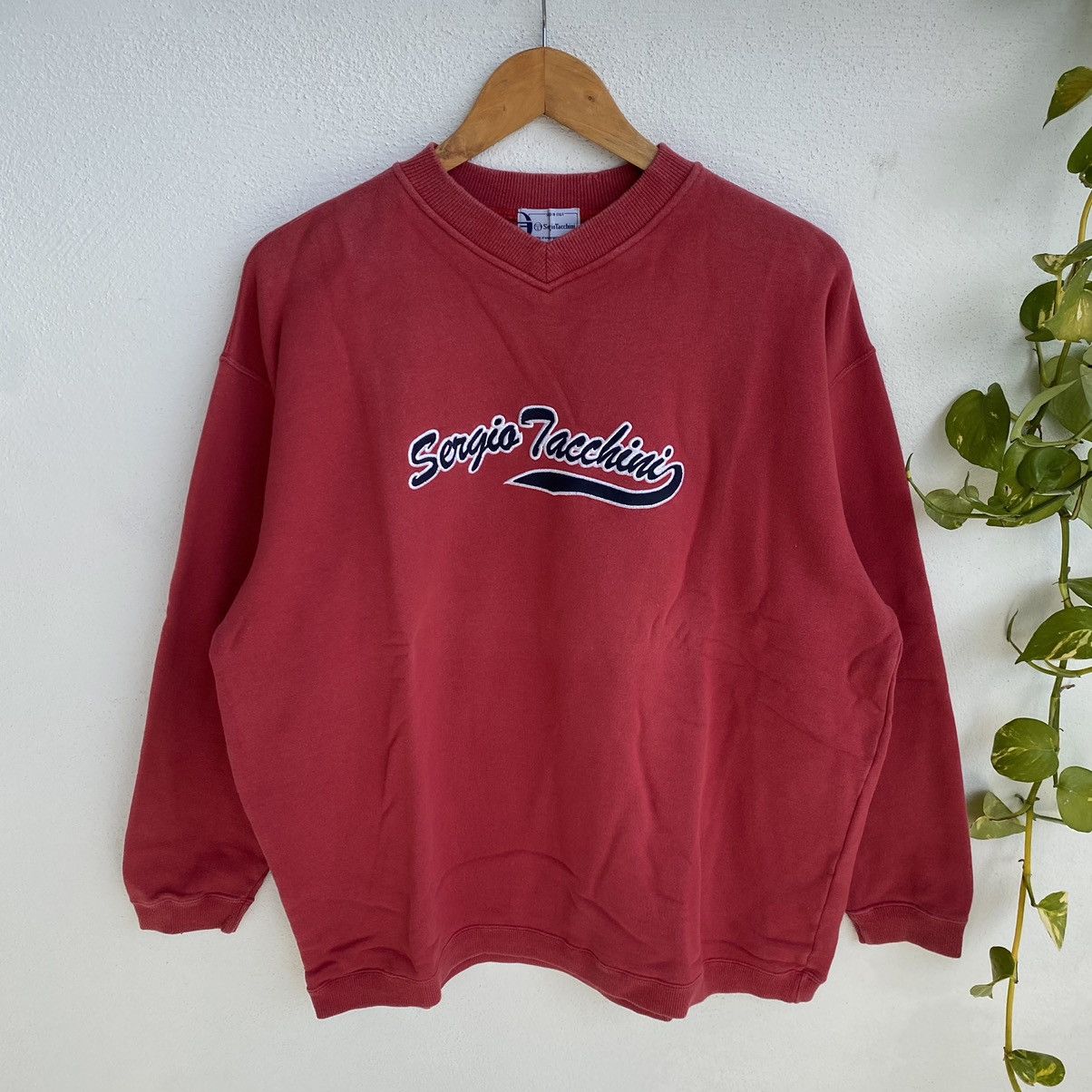 Sergio Tacchini × Vintage Sergio Tacchini Sweatshirt Sweater Spell Out Size US XL / EU 56 / 4 - 1 Thumbnail
