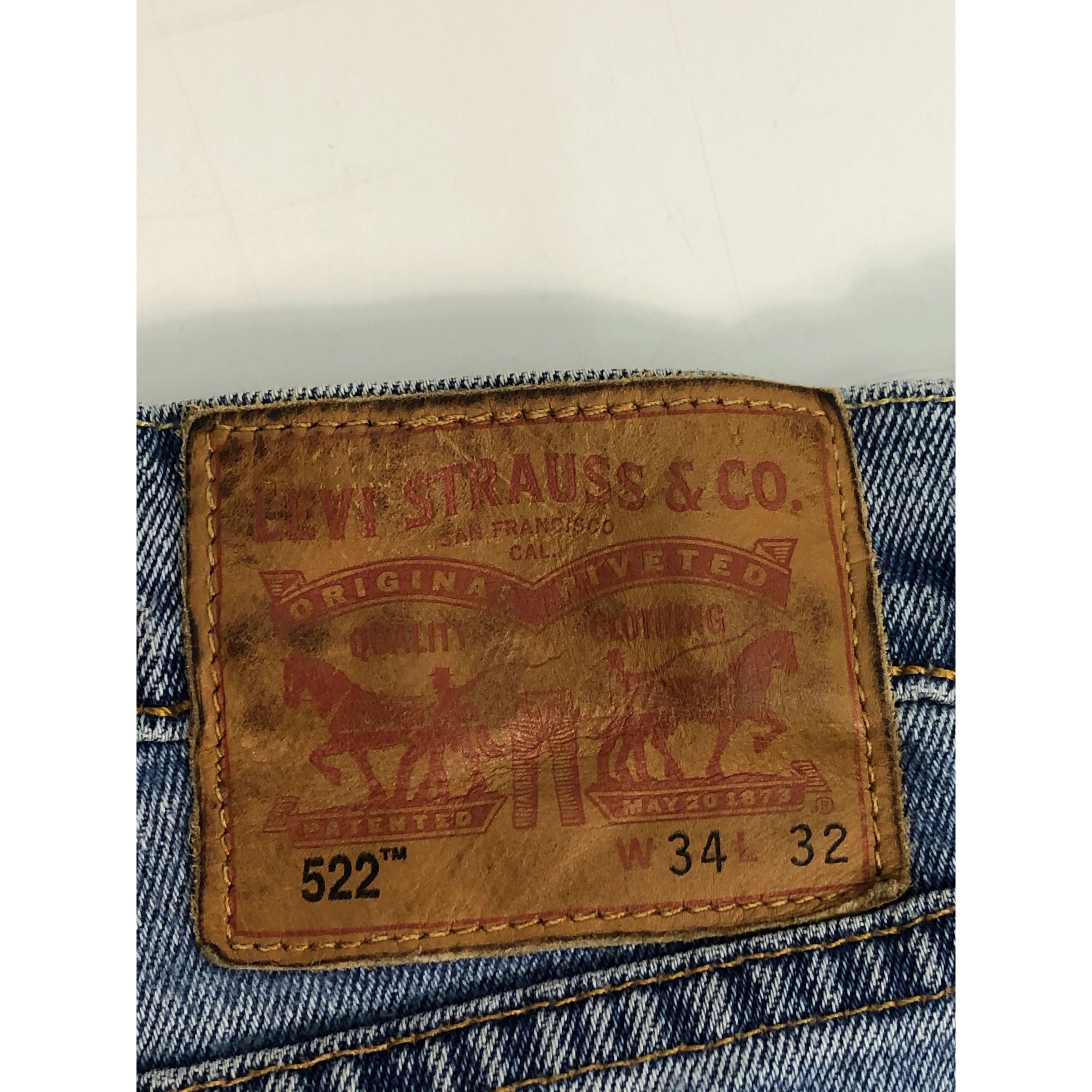 Levi's Vintage Levis 522 Distressed Denim Faded Blue DP0082 Size US 34 / EU 50 - 5 Thumbnail
