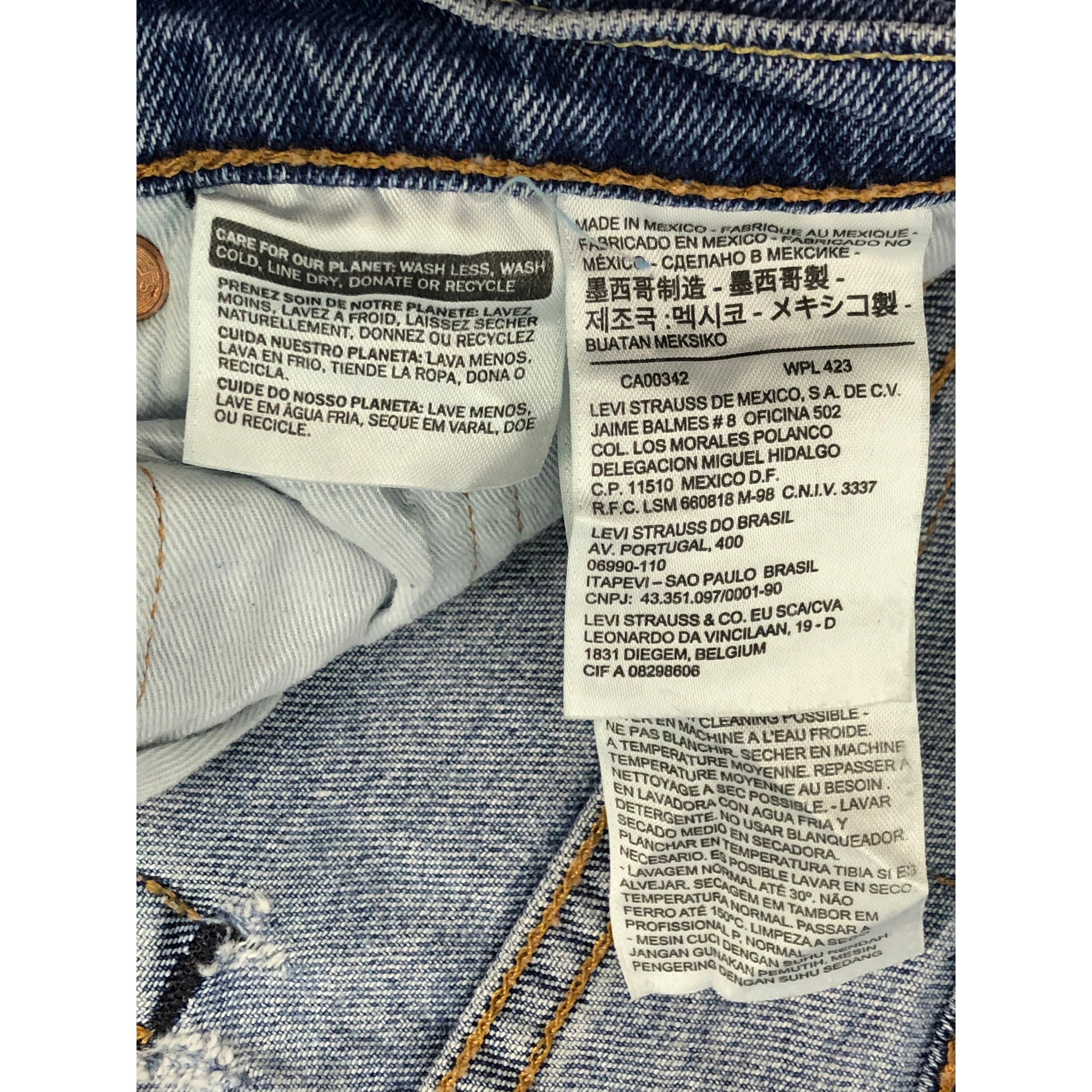 Levi's Vintage Levis 522 Distressed Denim Faded Blue DP0082 Size US 34 / EU 50 - 9 Thumbnail