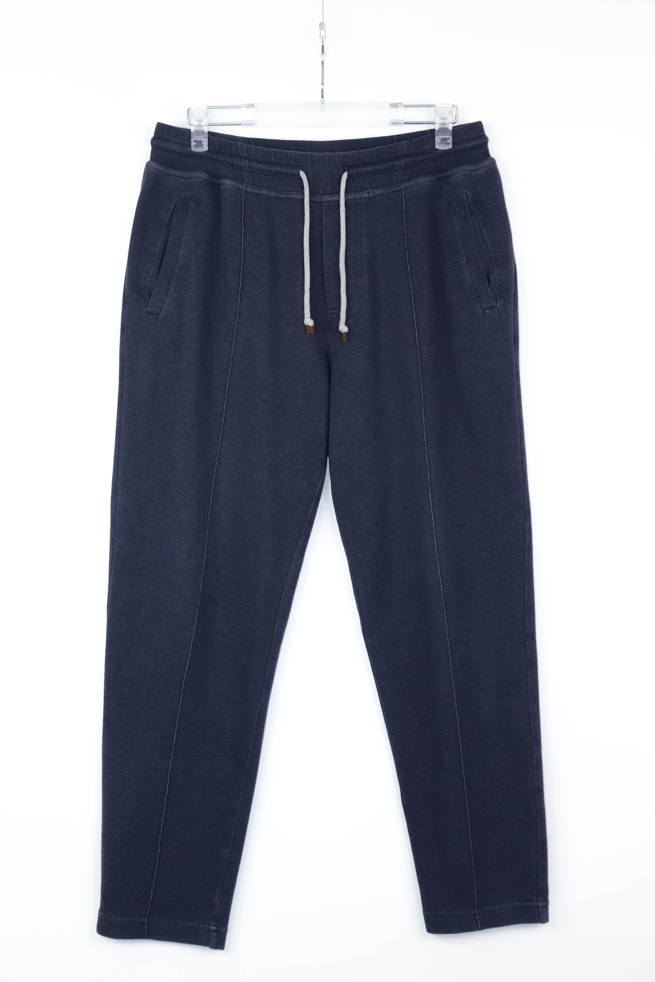 image of Brunello Cucinelli Made In Italy Blue/gray Cotton Sweatpants in Blue Gray, Men's (Size 34)
