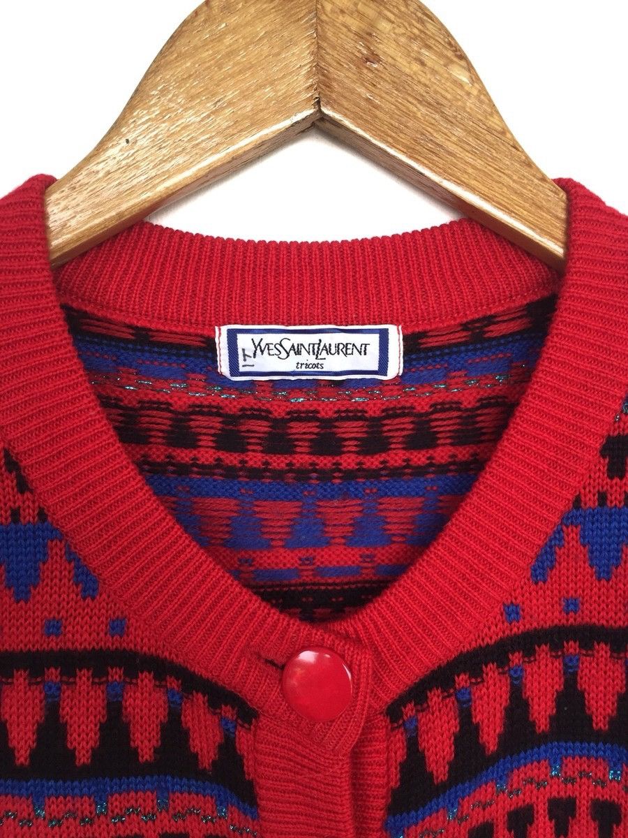 Yves Saint Laurent HEAT🔥YSL Navajo Tribe Fair Isle Knit Cardigan Size ONE SIZE - 5 Thumbnail