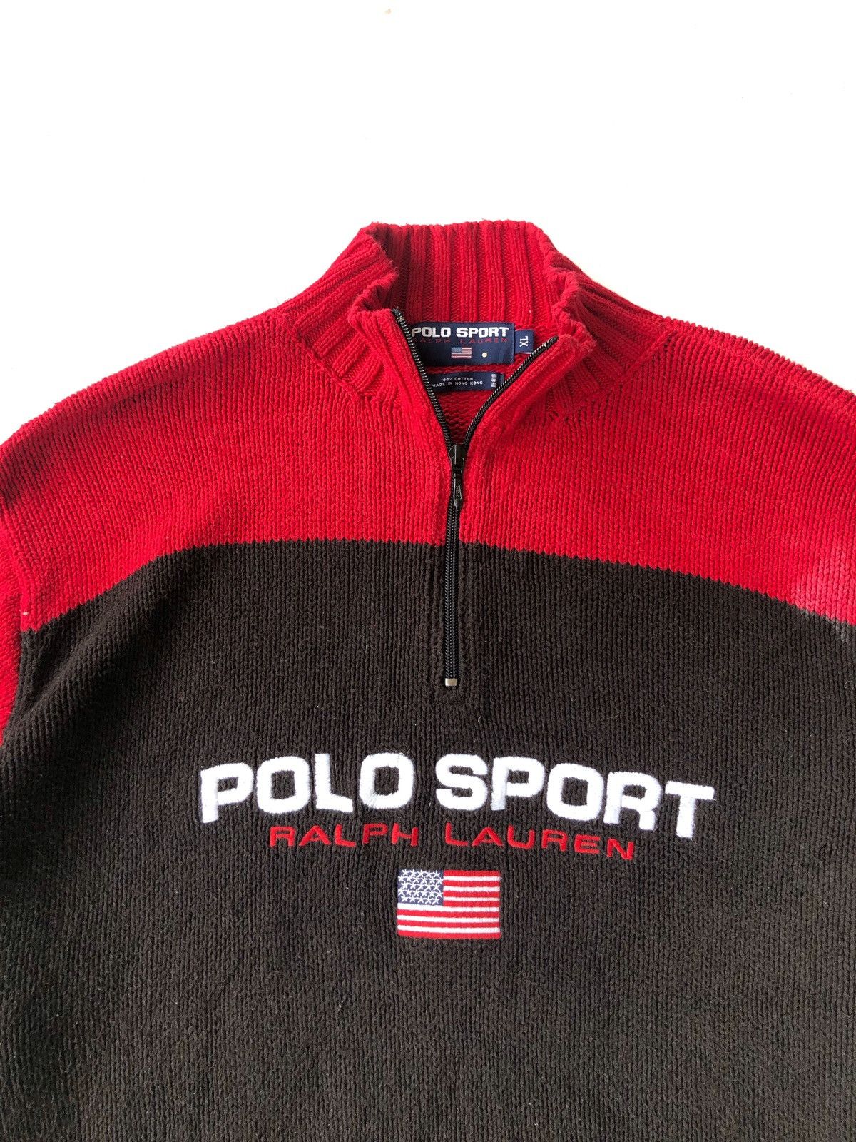 Polo Ralph Lauren 90s Polo Sport RL Spell Out 2 Tones Half Zip Knit Size US L / EU 52-54 / 3 - 2 Thumbnail