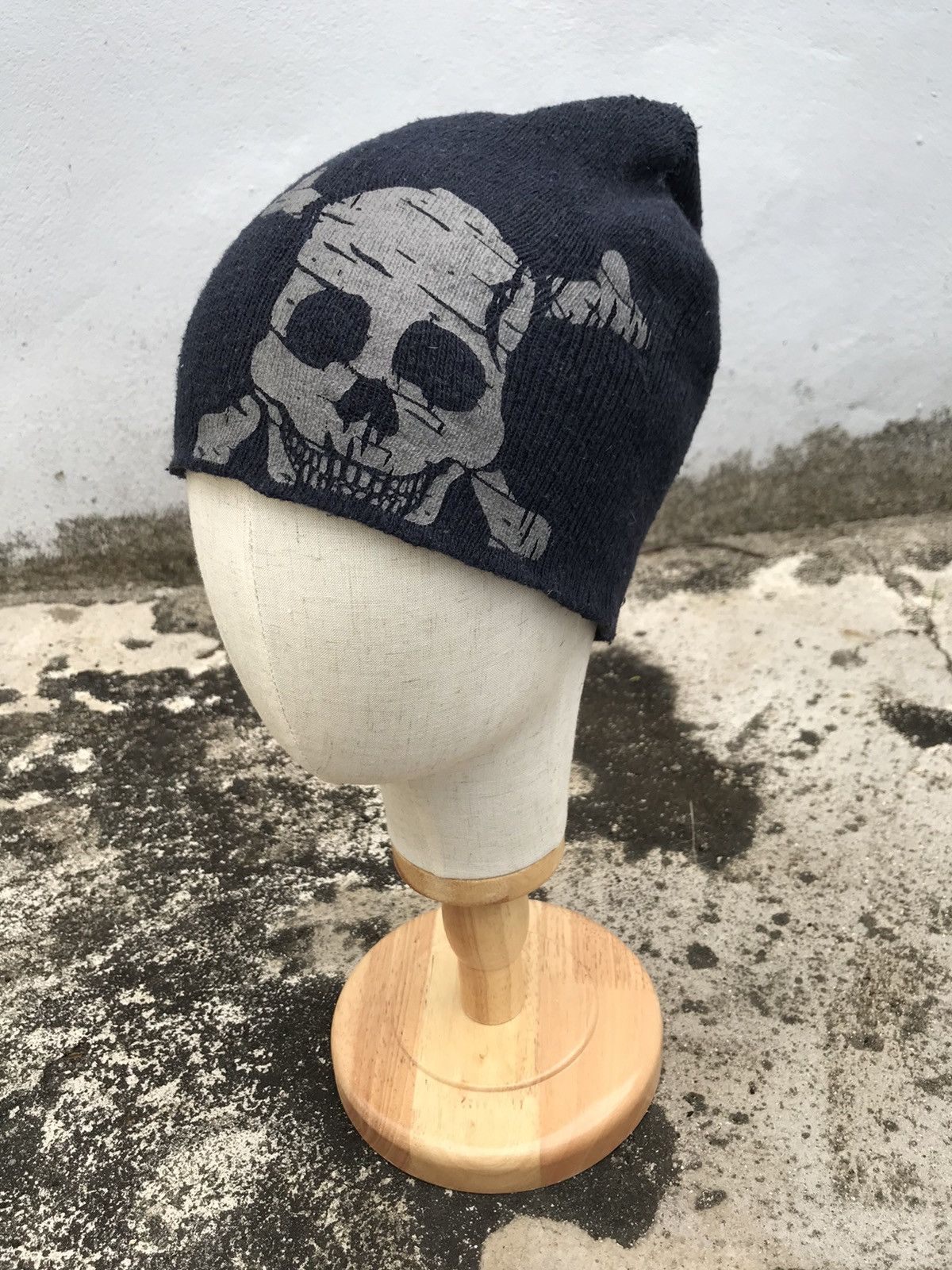 Japanese Brand vintage biglogo skulls crossbone beanie street fashion Size ONE SIZE - 3 Thumbnail