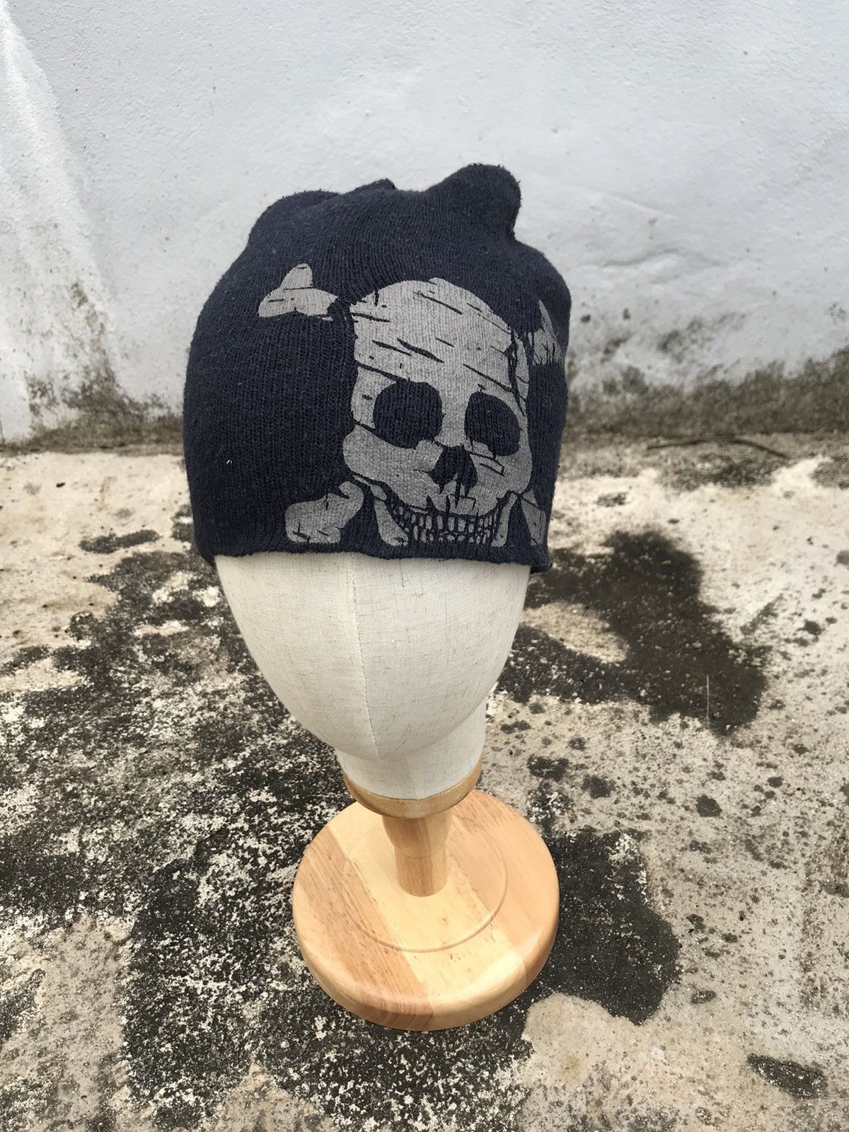 Japanese Brand vintage biglogo skulls crossbone beanie street fashion Size ONE SIZE - 4 Thumbnail