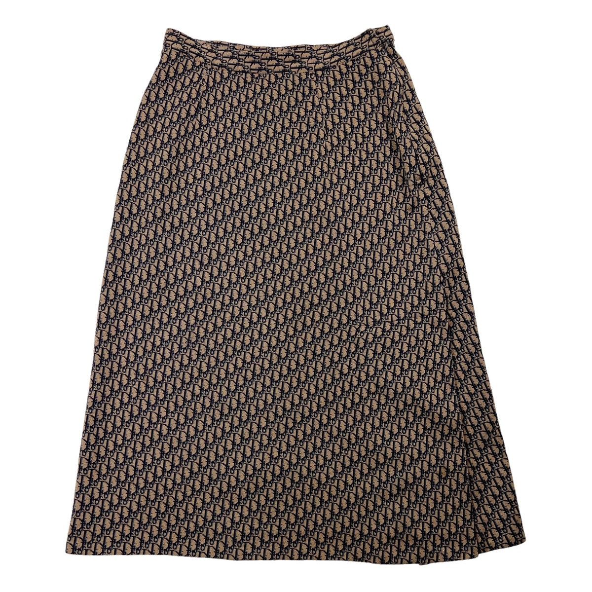 image of Christian Dior Knitwear 1970’S Midi A-Line Skirt in Beige, Women's (Size 28)