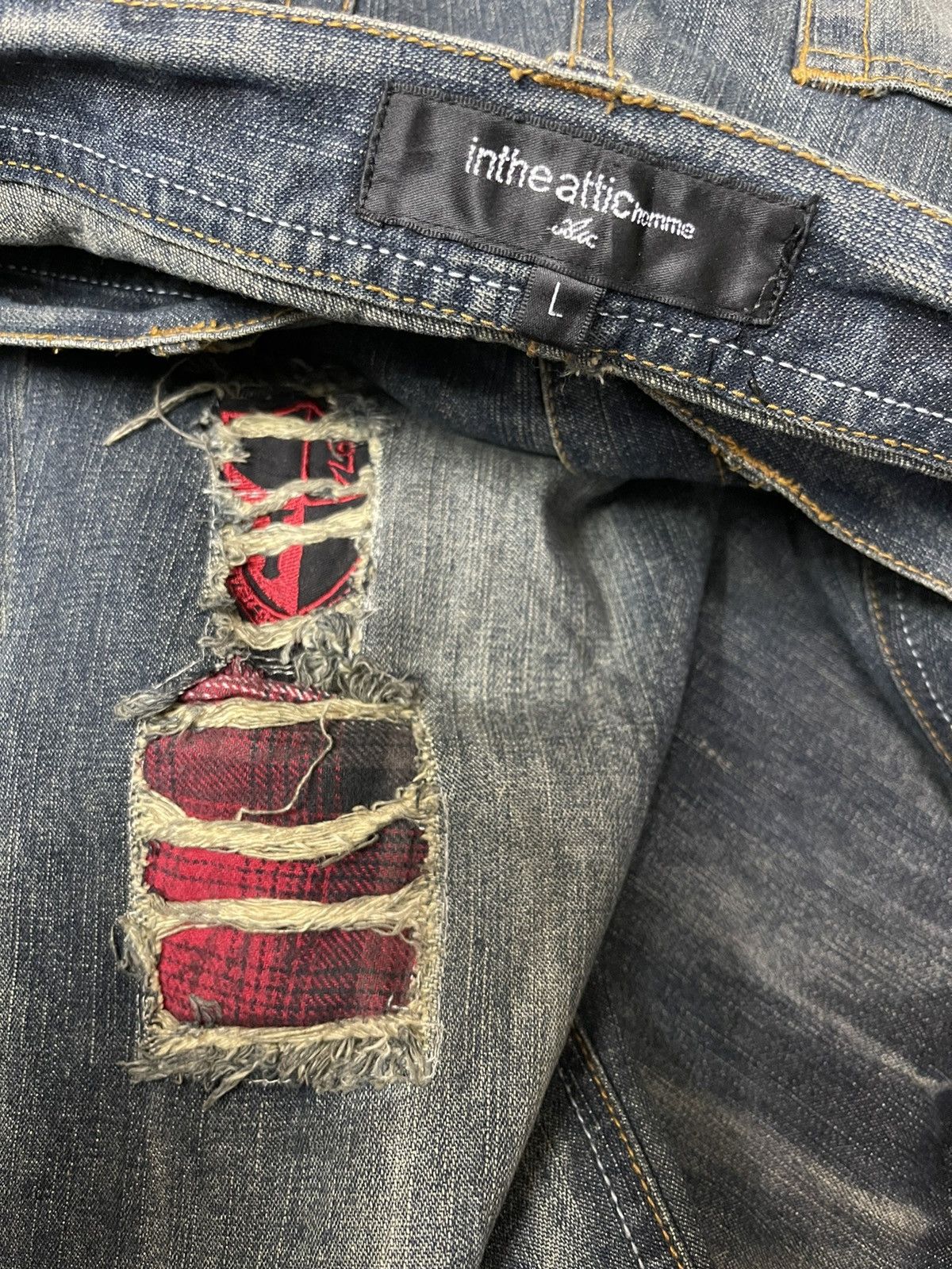 In The Attic Thrashed Distressed Flared Ripped Denim Pants Size US 33 - 13 Thumbnail