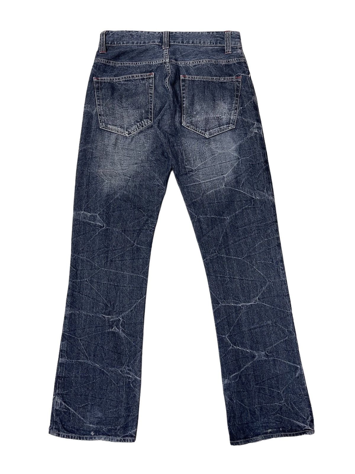 Japanese Brand Vintage Wild Life Thrashed Flared Denim Size US 31 - 2 Thumbnail