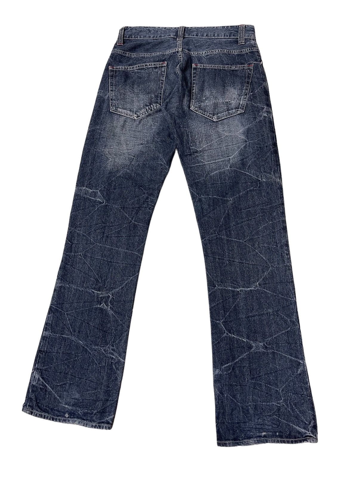 Japanese Brand Vintage Wild Life Thrashed Flared Denim Size US 31 - 4 Thumbnail