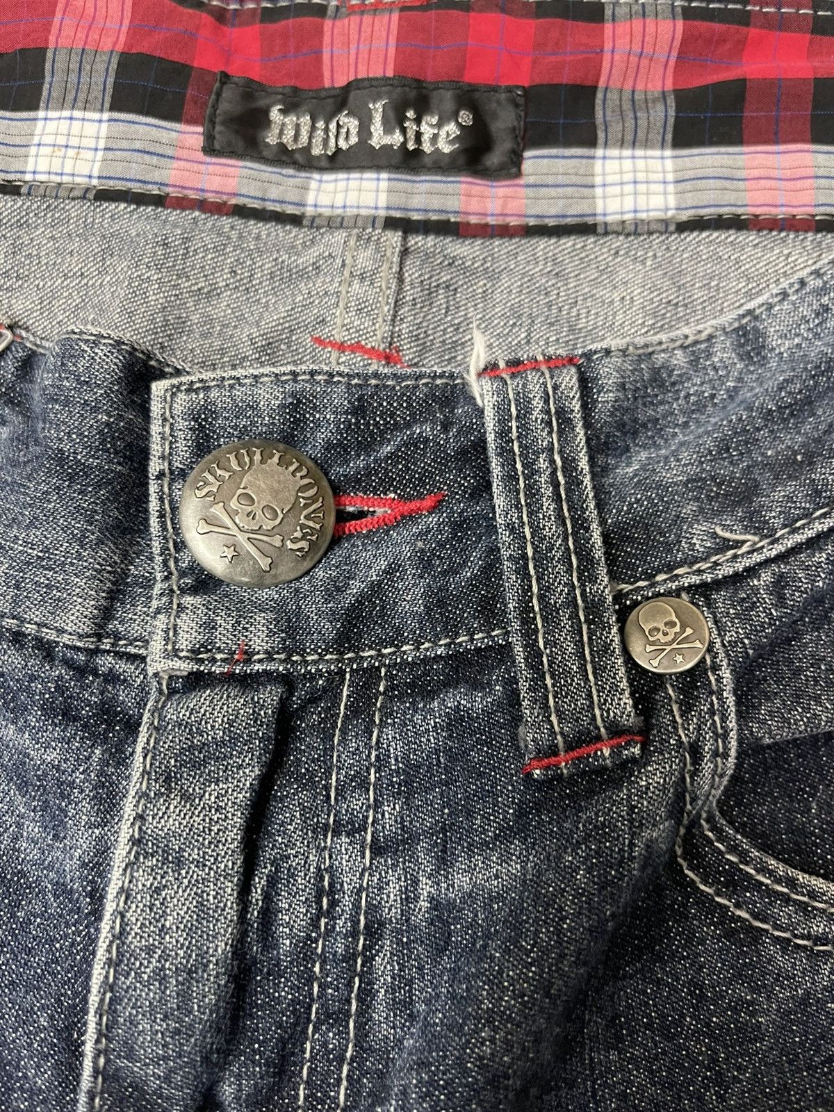Japanese Brand Vintage Wild Life Thrashed Flared Denim Size US 31 - 10 Thumbnail