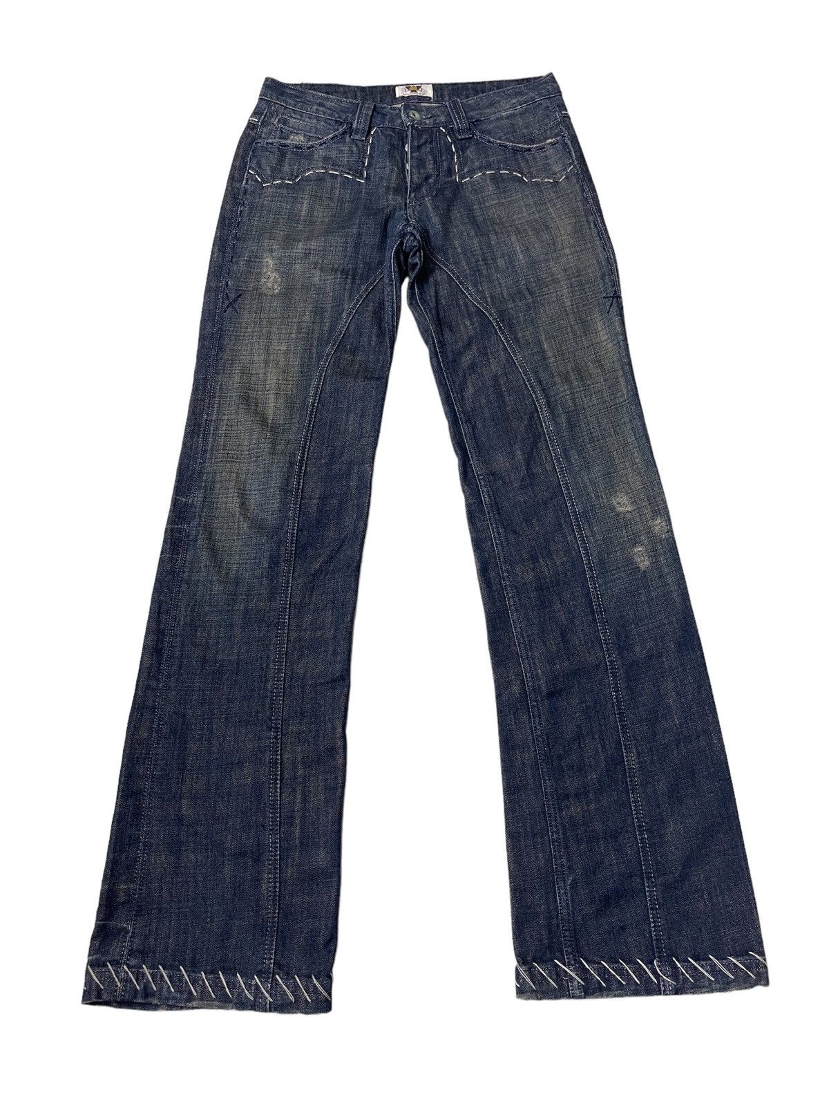 Antik Denim Antik Denim Thrashed Twisted Flare Denim Size US 29 - 3 Thumbnail