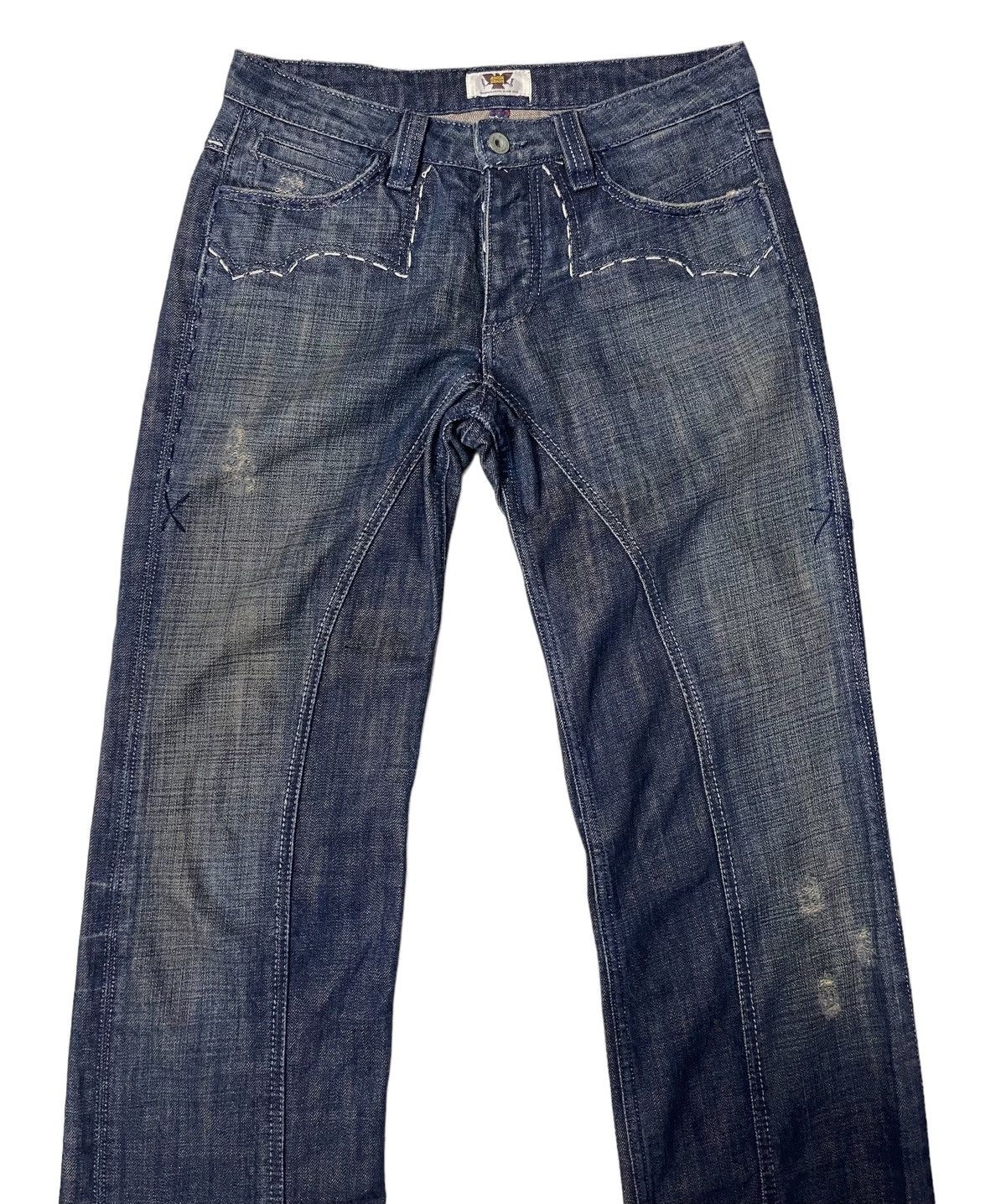 Antik Denim Antik Denim Thrashed Twisted Flare Denim Size US 29 - 7 Thumbnail