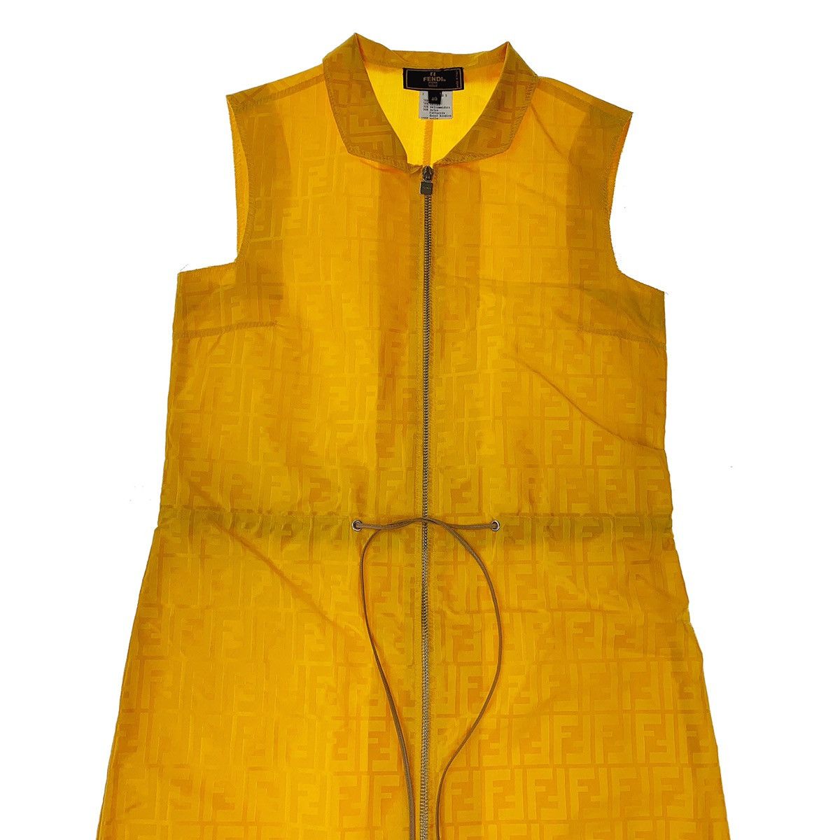 image of Fendi Yellow Zucca Monogram Dress, Women's (Size Small)