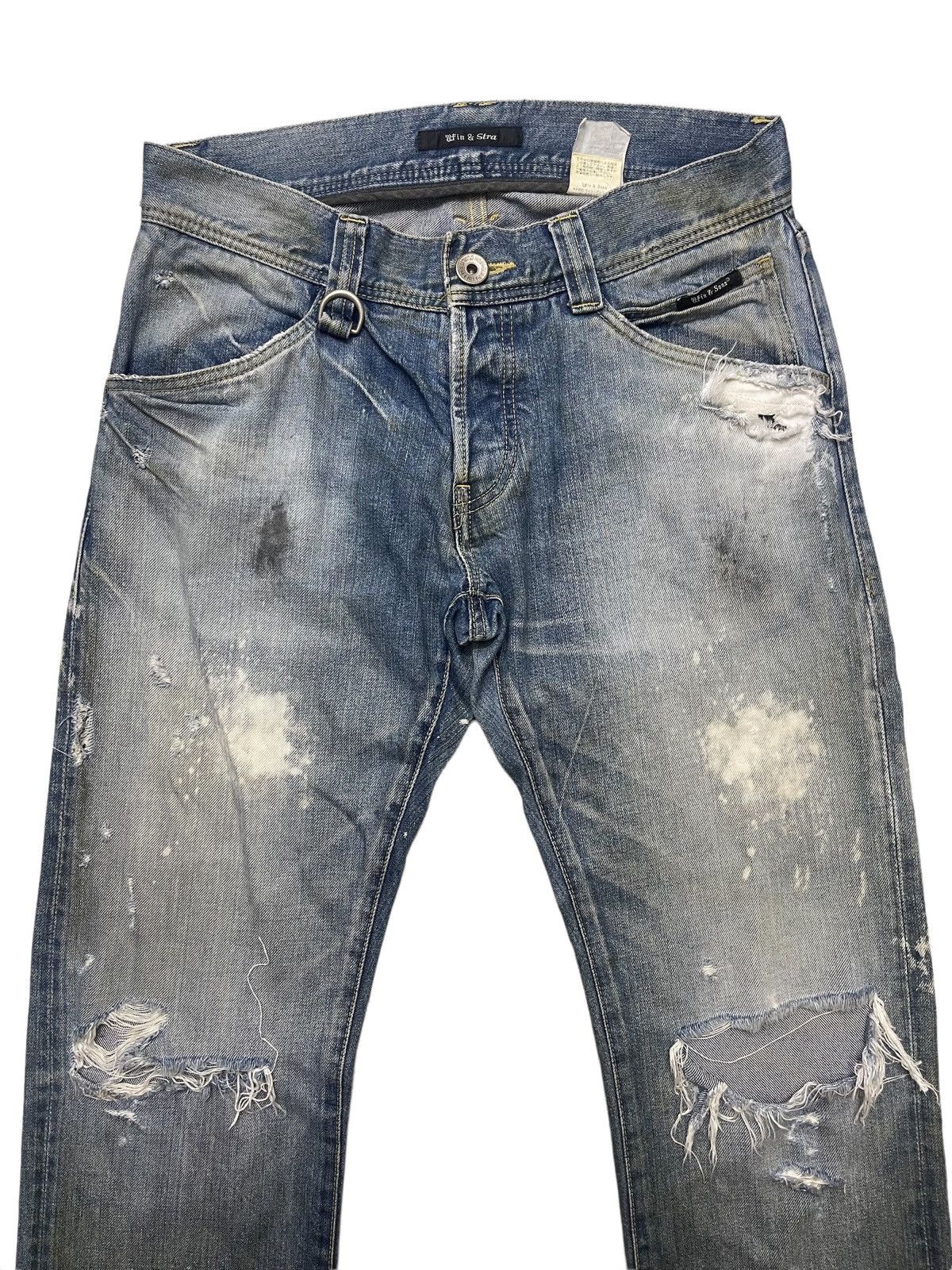 Japanese Brand Japanese Ufin & Sons Distressed Paint Splatted Jeans Size US 33 - 4 Thumbnail