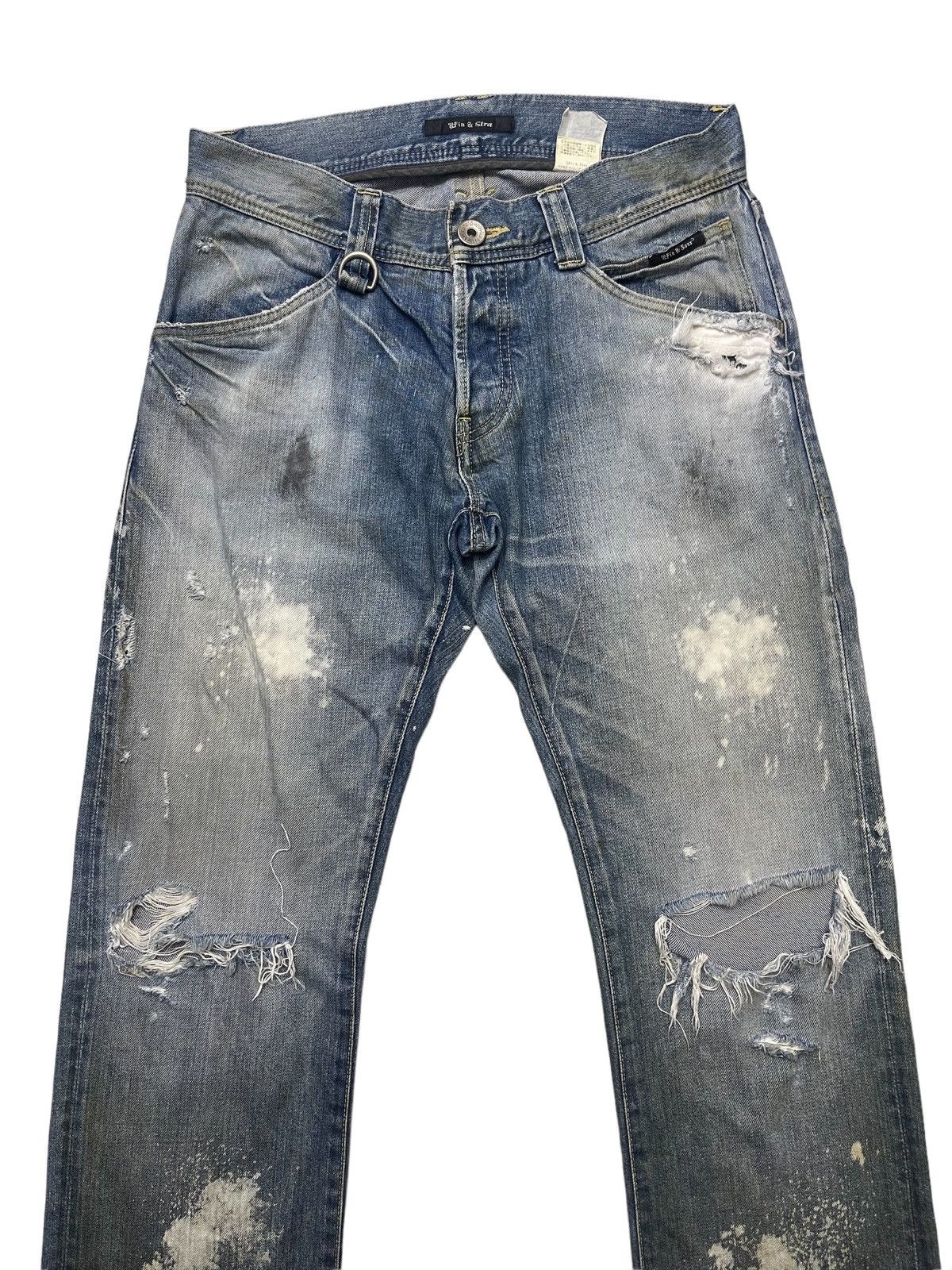 Japanese Brand Japanese Ufin & Sons Distressed Paint Splatted Jeans Size US 33 - 3 Thumbnail