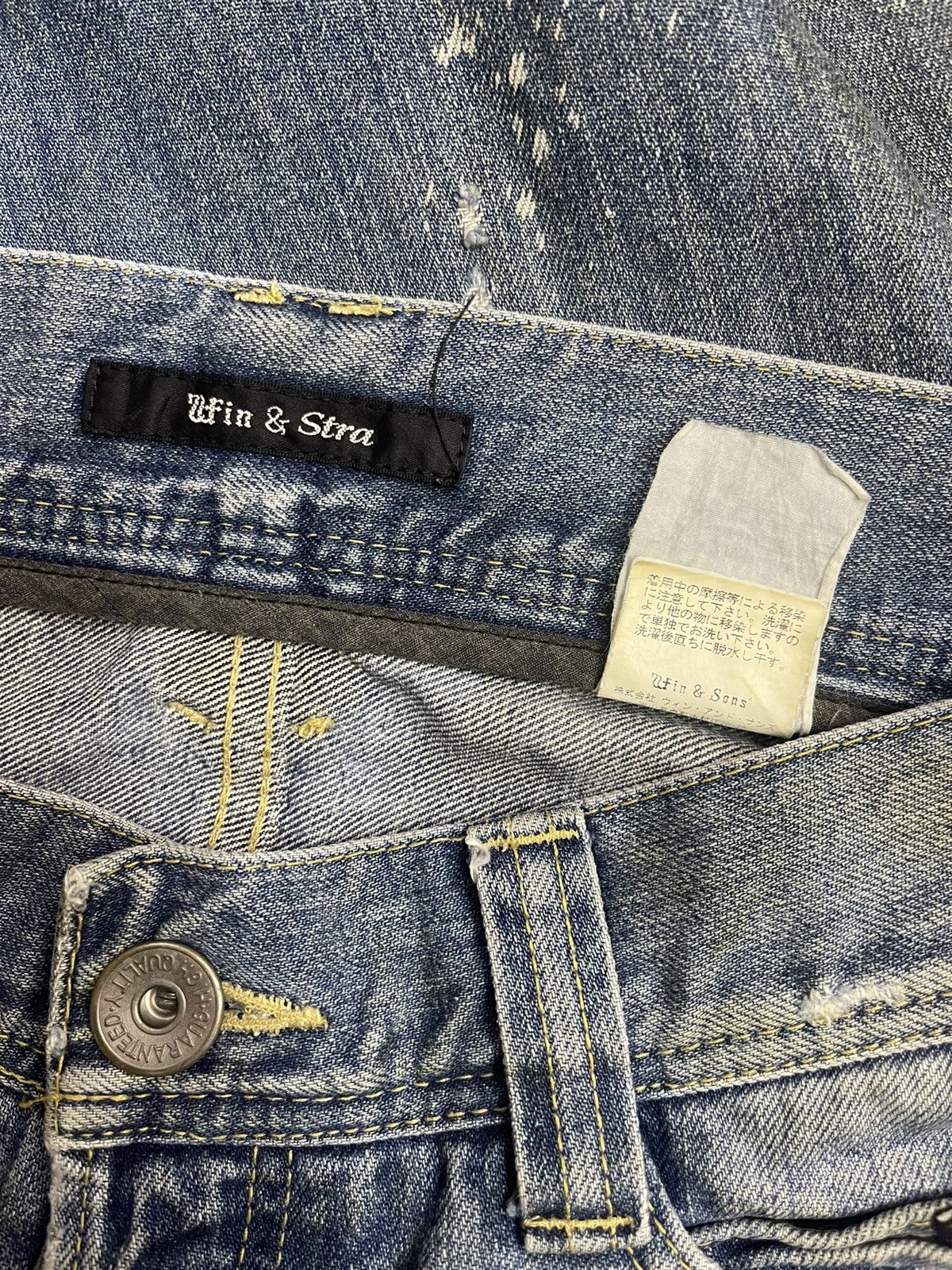 Japanese Brand Japanese Ufin & Sons Distressed Paint Splatted Jeans Size US 33 - 15 Thumbnail