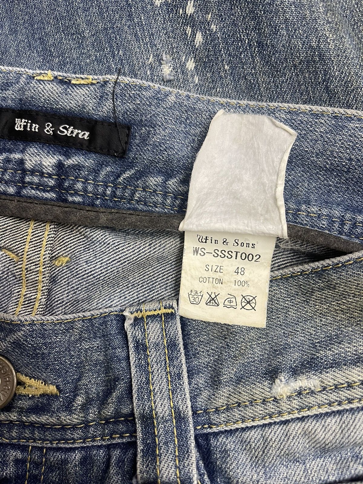 Japanese Brand Japanese Ufin & Sons Distressed Paint Splatted Jeans Size US 33 - 17 Thumbnail