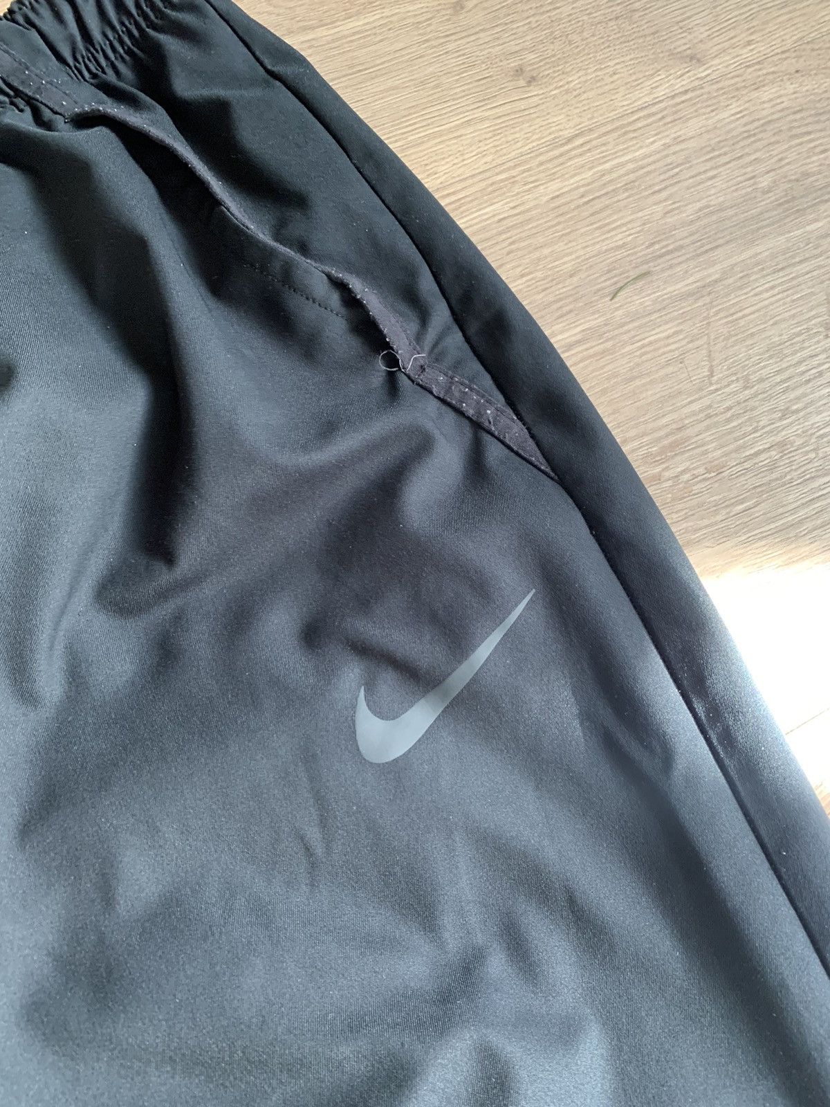 Nike × Vintage Nike Black Track Pants Swoosh Drill Size US 33 - 4 Thumbnail