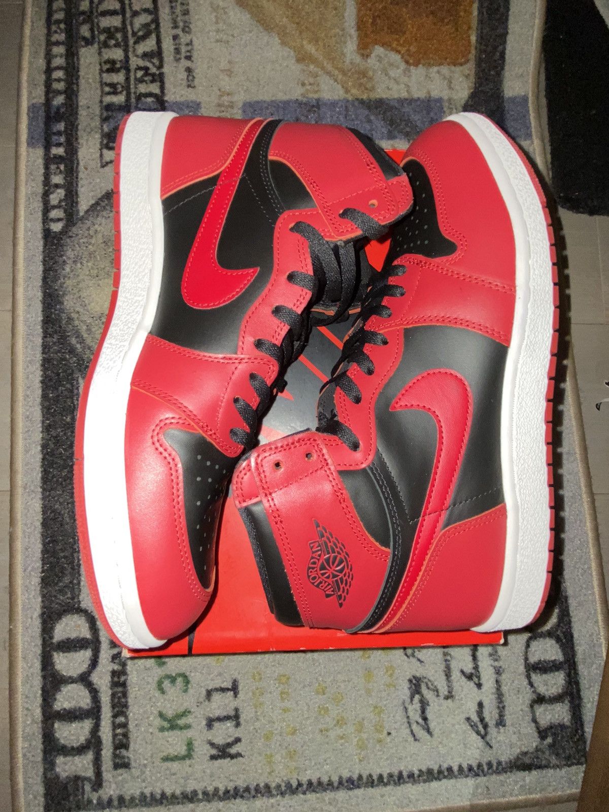image of Jordan Nike Jordan 1 Retro High 85 Varsity Red Shoes in Red Black, Men's (Size 12)