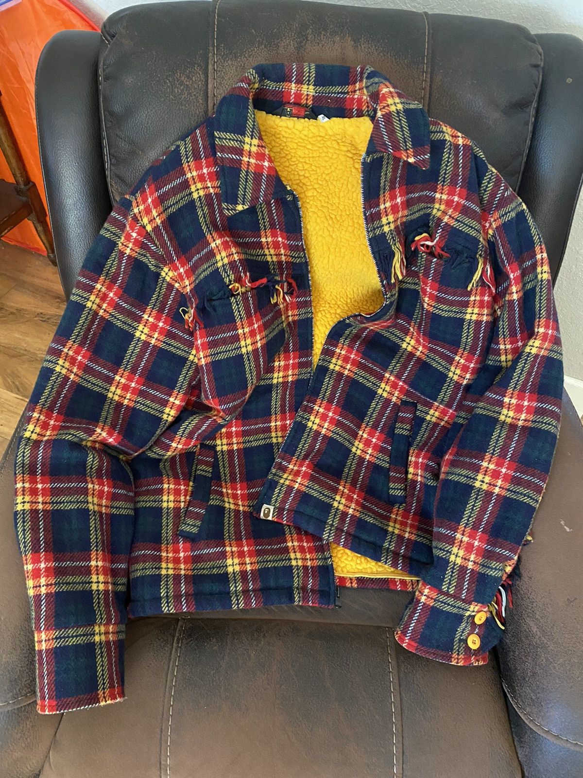 Bape × Vintage Plaid Wool Work Jacket Size US XL / EU 56 / 4 - 1 Thumbnail