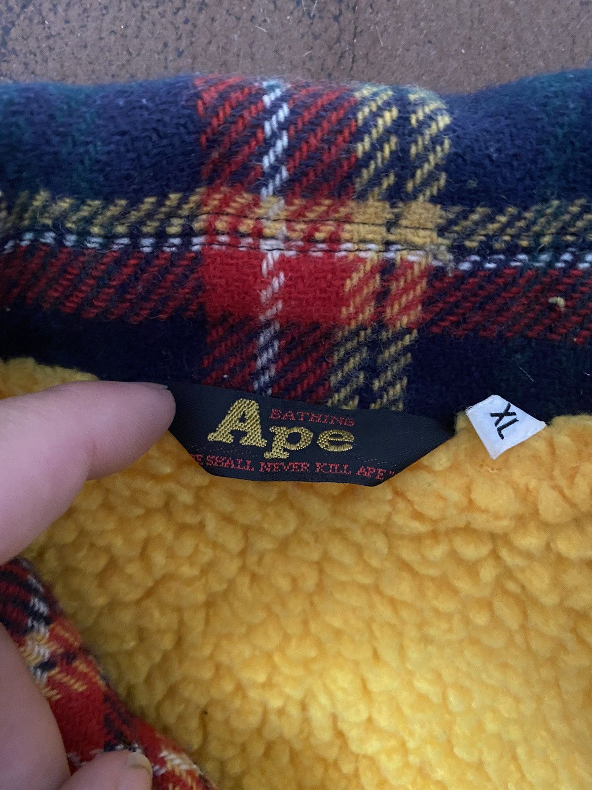 Bape × Vintage Plaid Wool Work Jacket Size US XL / EU 56 / 4 - 2 Thumbnail