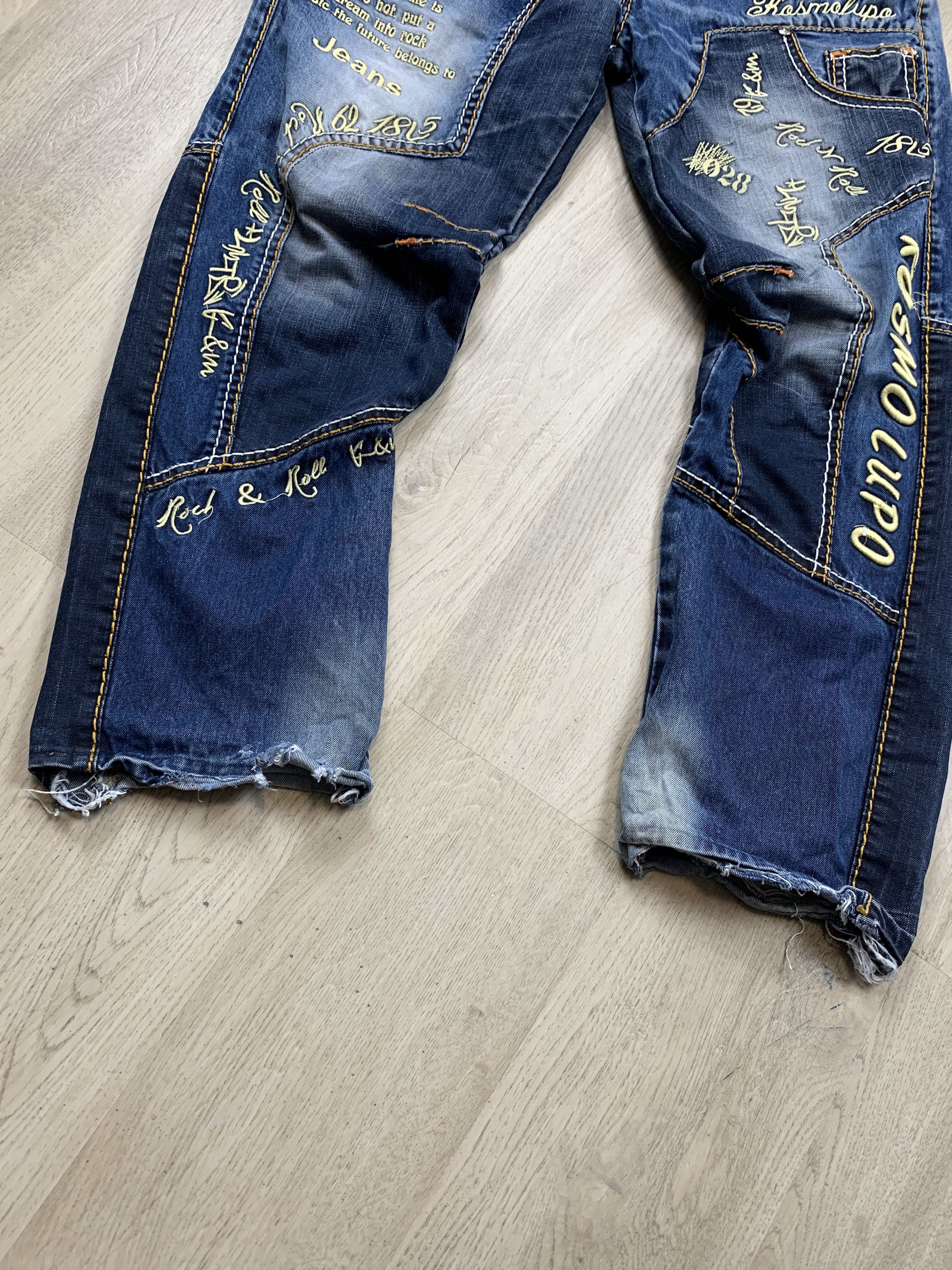 Japanese Brand K&M Kosmo Lupo Patchwork Denim Pants Jeans Size US 36 / EU 52 - 3 Thumbnail