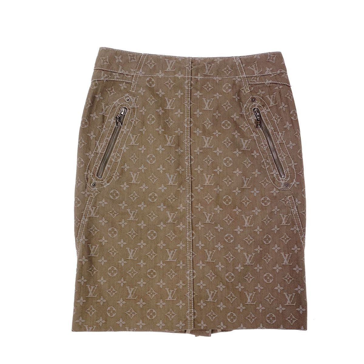 image of Louis Vuitton Beige Monogram Skirt, Women's (Size 26)