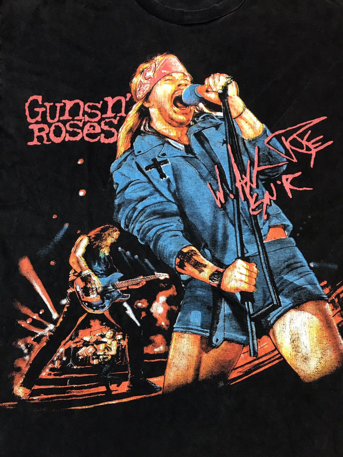Band Tees Vintage Guns N Roses Axl rose rare t shirt concert 1992s Size US XL / EU 56 / 4 - 3 Thumbnail