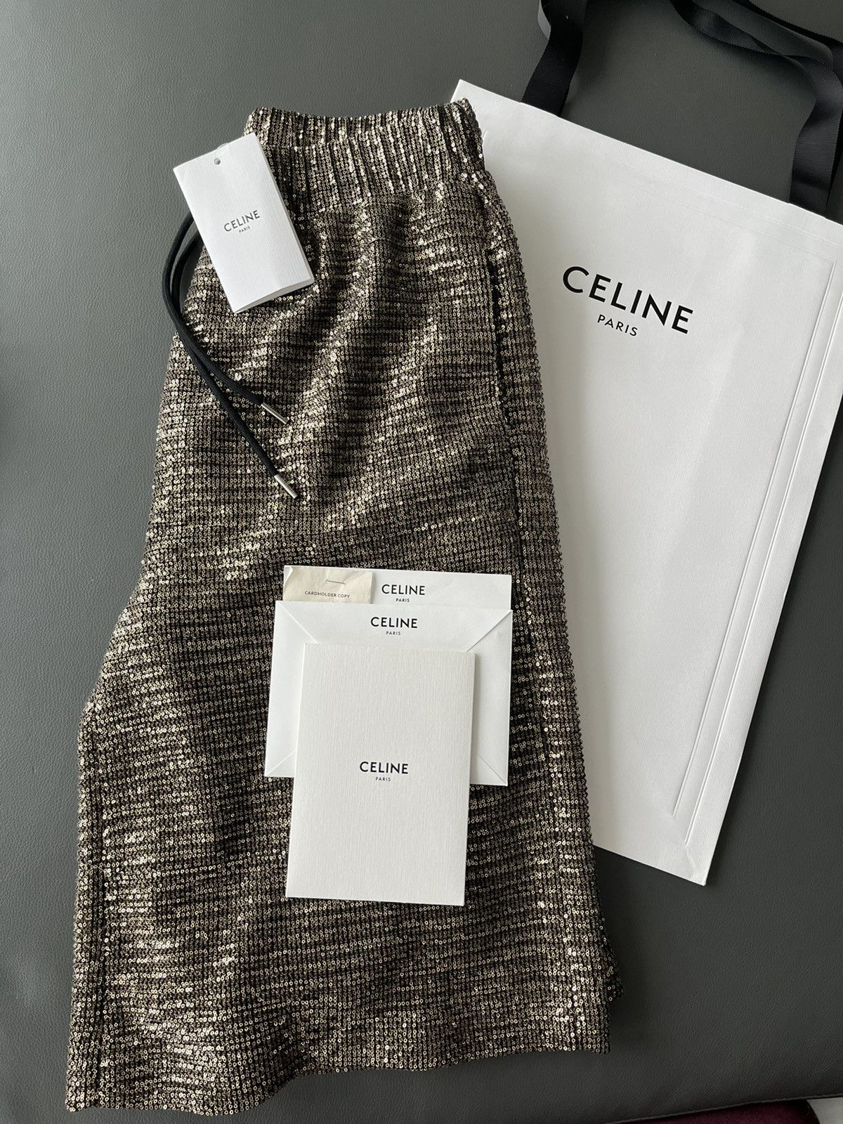 Celine × Hedi Slimane Brand New Celine Super Runway Glitter Shorts Size US 32 / EU 48 - 5 Thumbnail